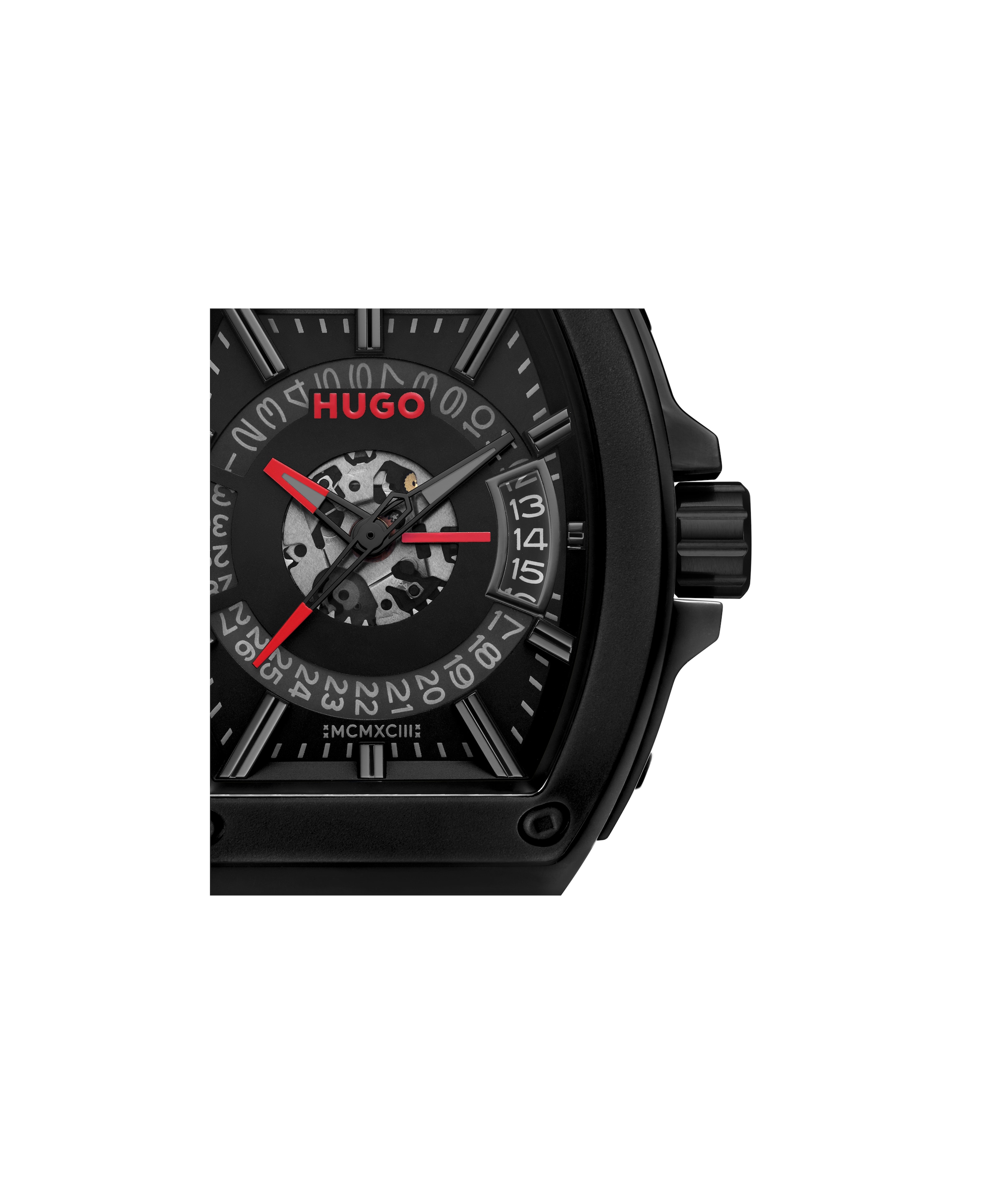 HUGO Quarzuhr »#HUGO ID« Armbanduhr, Damenuhr, Herrenuhr, Silikonarmband, analog, Tag