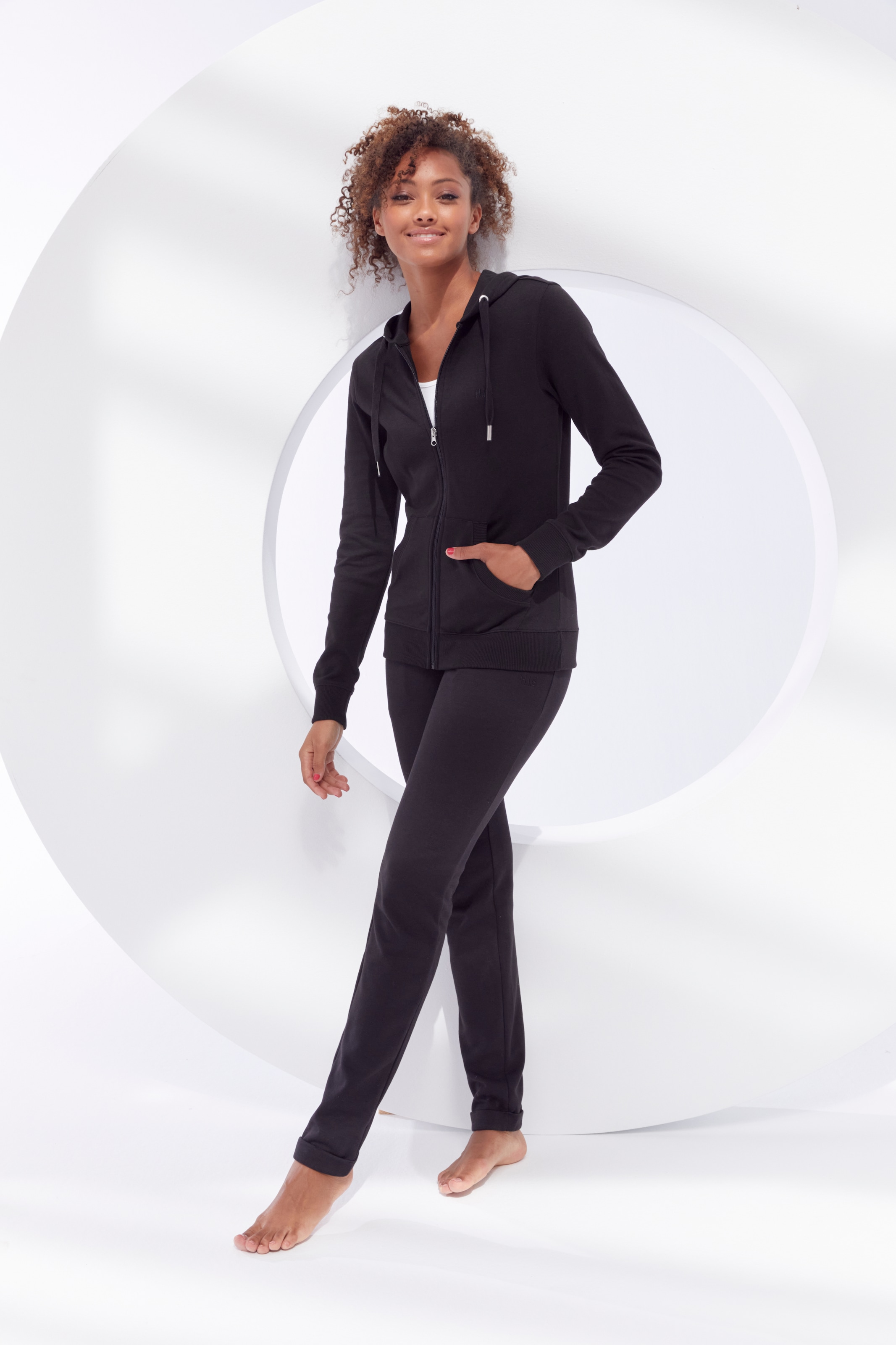 H.I.S Schlupfhose »- Relaxhose - Sweathose«, mit kleinem Aufschlag am Saum, Loungewear