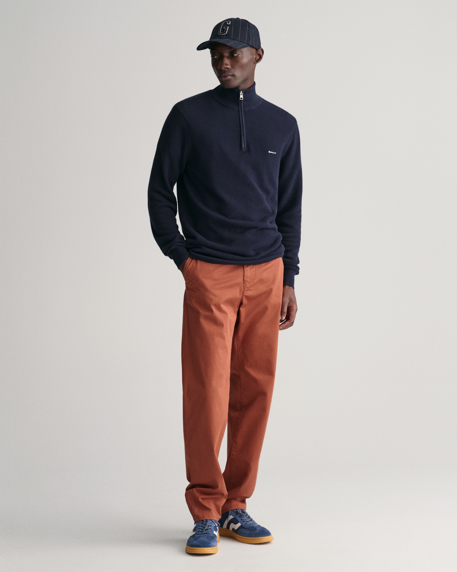 Gant Troyer »COTTON PIQUE HALF ZIP«, mit Piqué-Struktur