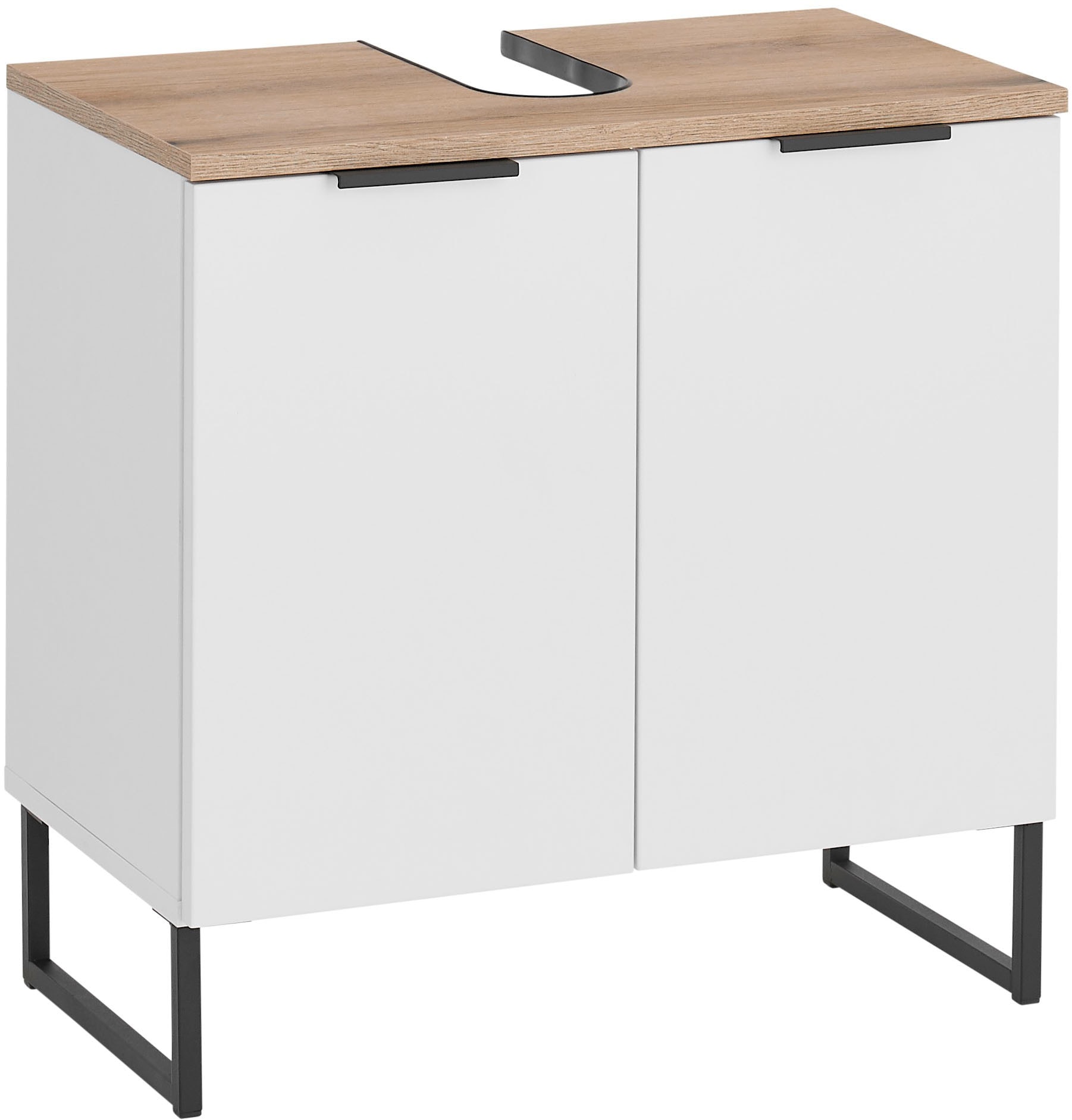 BASIC by Balculina Waschbeckenunterschrank »Denver Waschbeckenunterschrank, Badezimmerschrank 60x60x35« 1 Stk. tlg. Breite 60 cm, Tür L/R montierbar, Softclose