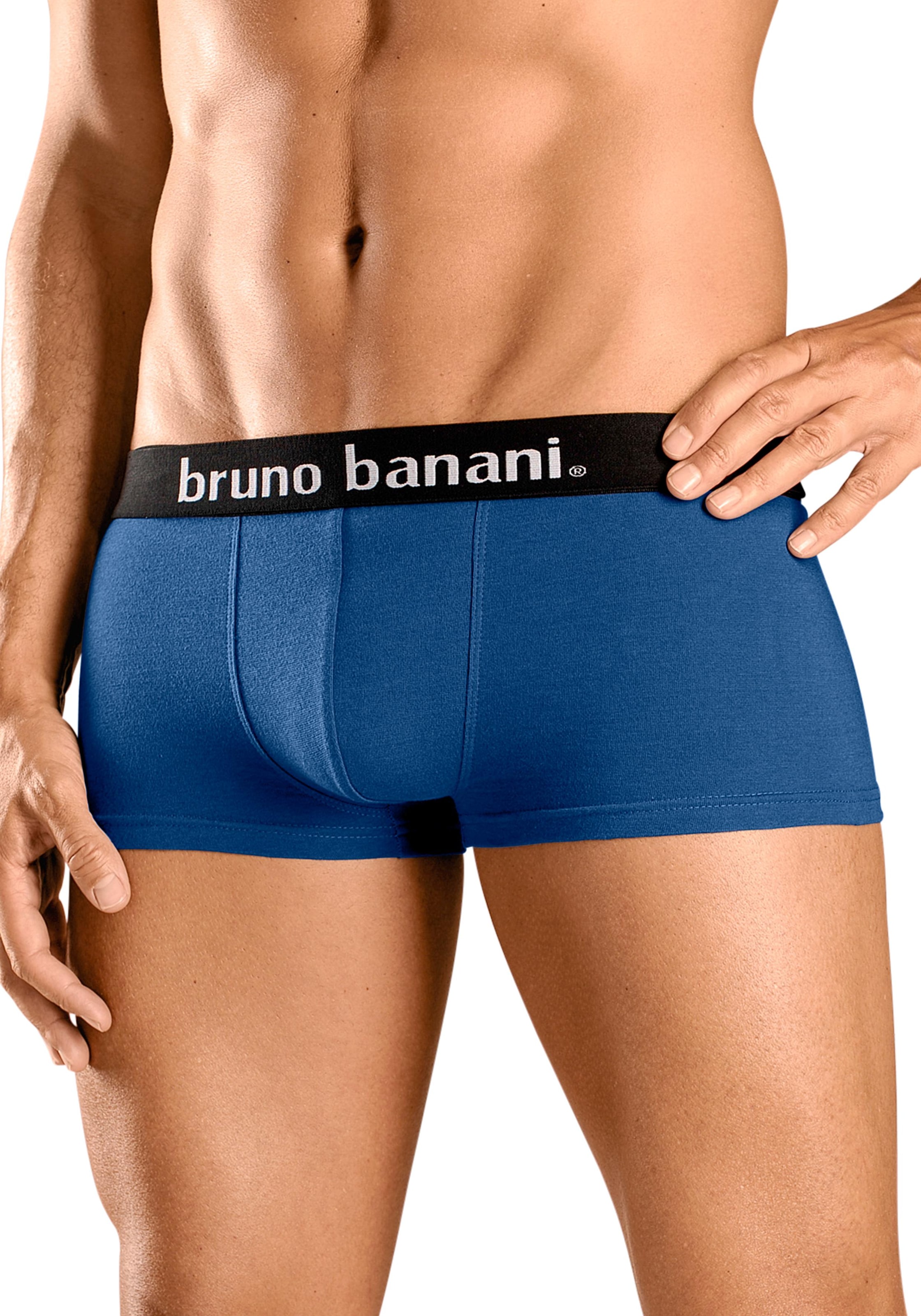 Bruno Banani Hipster, (Packung, 4 St.), Boxershorts in uni oder gemustert aus Baumwollmischung