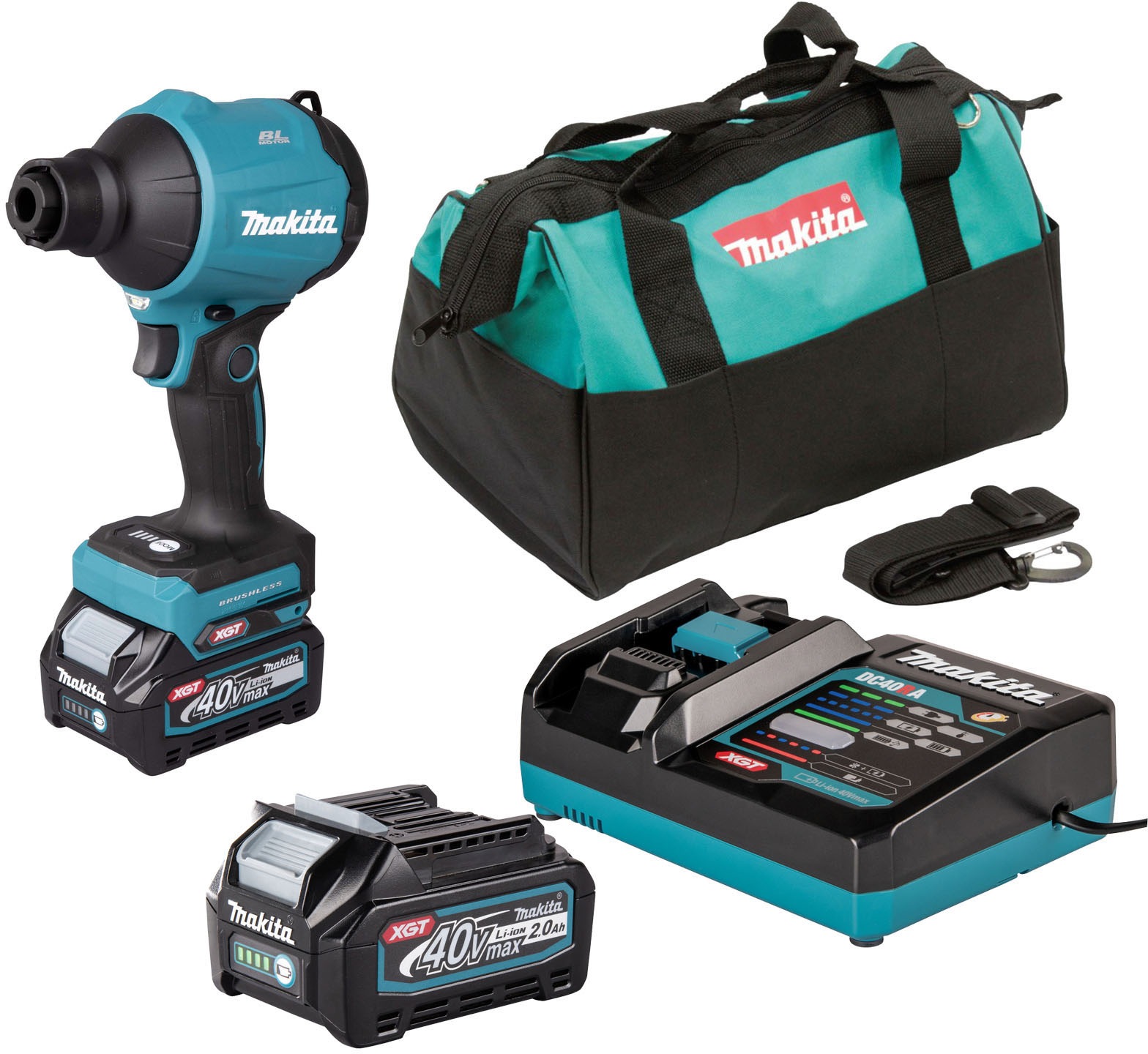 Makita Akku-Gebläse » »AS001GA102«« Inkl. Akku BL4020 und Schnellladegerät DC40RA in blau