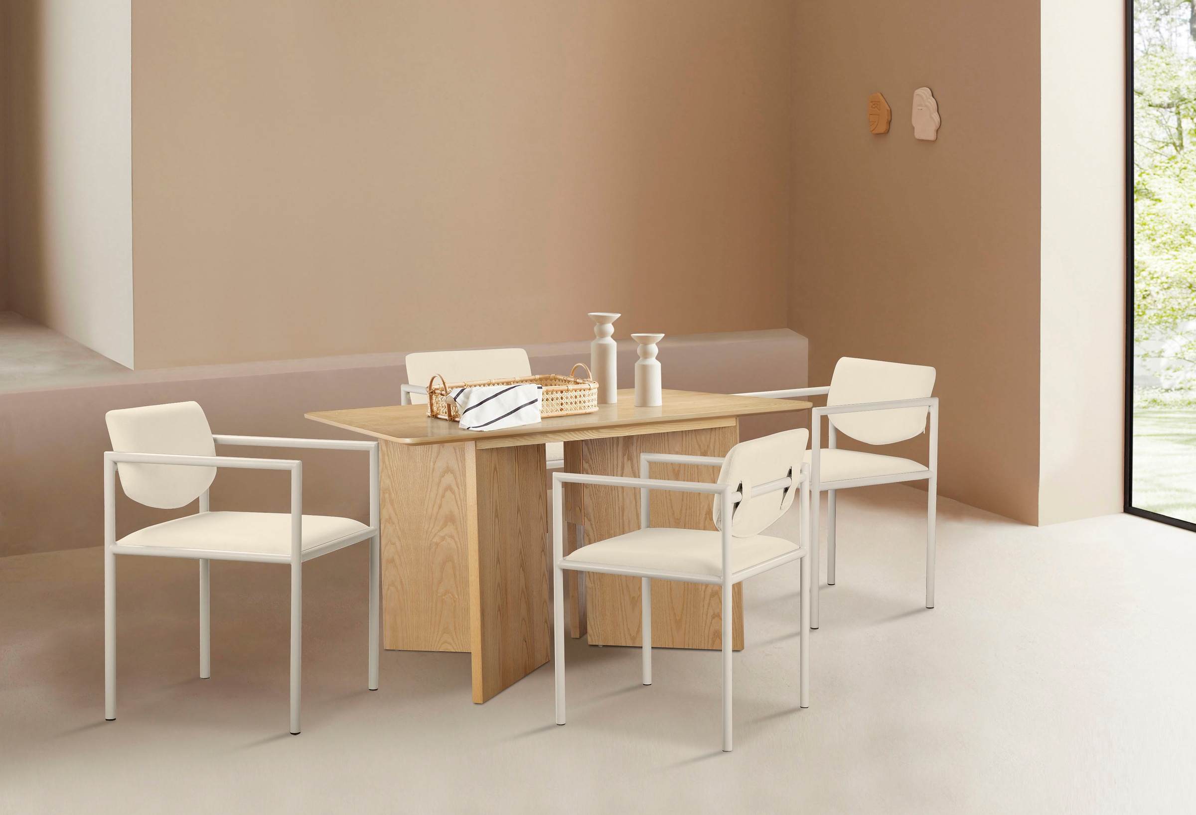 LeGer Home by Lena Gercke Esszimmerstuhl »Noelia«, Feinstruktur, 2er Set, In 2 Gestellfarben auswählbar, Sitzhöhe 49 cm