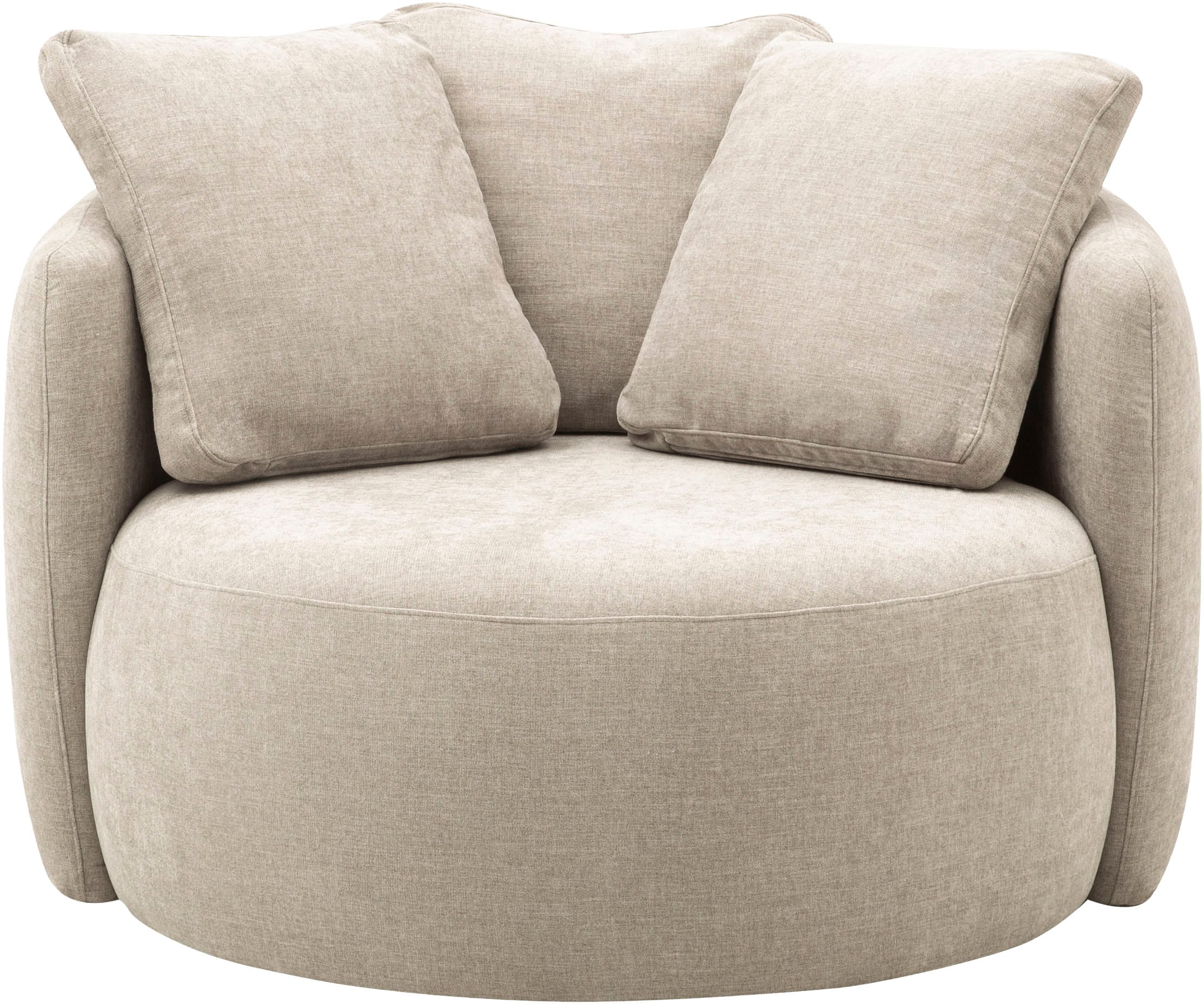 OTTO home Sessel »Kaarl, moderner Rundsessel, Loungesessel, Loveseat« Webstoff, in fünf Farben, inkl. Rückenkissen, zeitloses Design