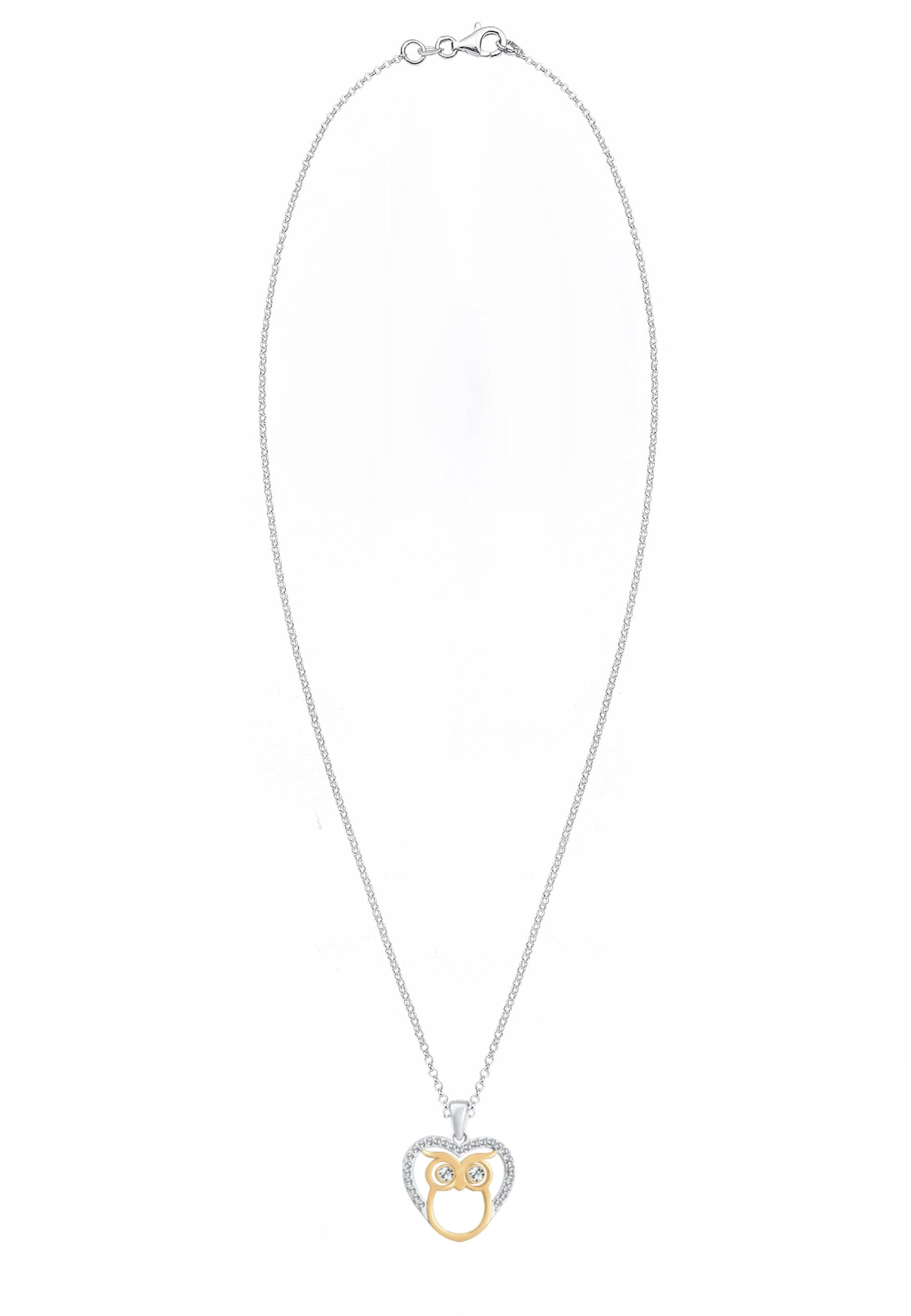 Elli Silberkette »Halskette Eule Herz 925 Silber, mit Kristallen von Swarovski®«
