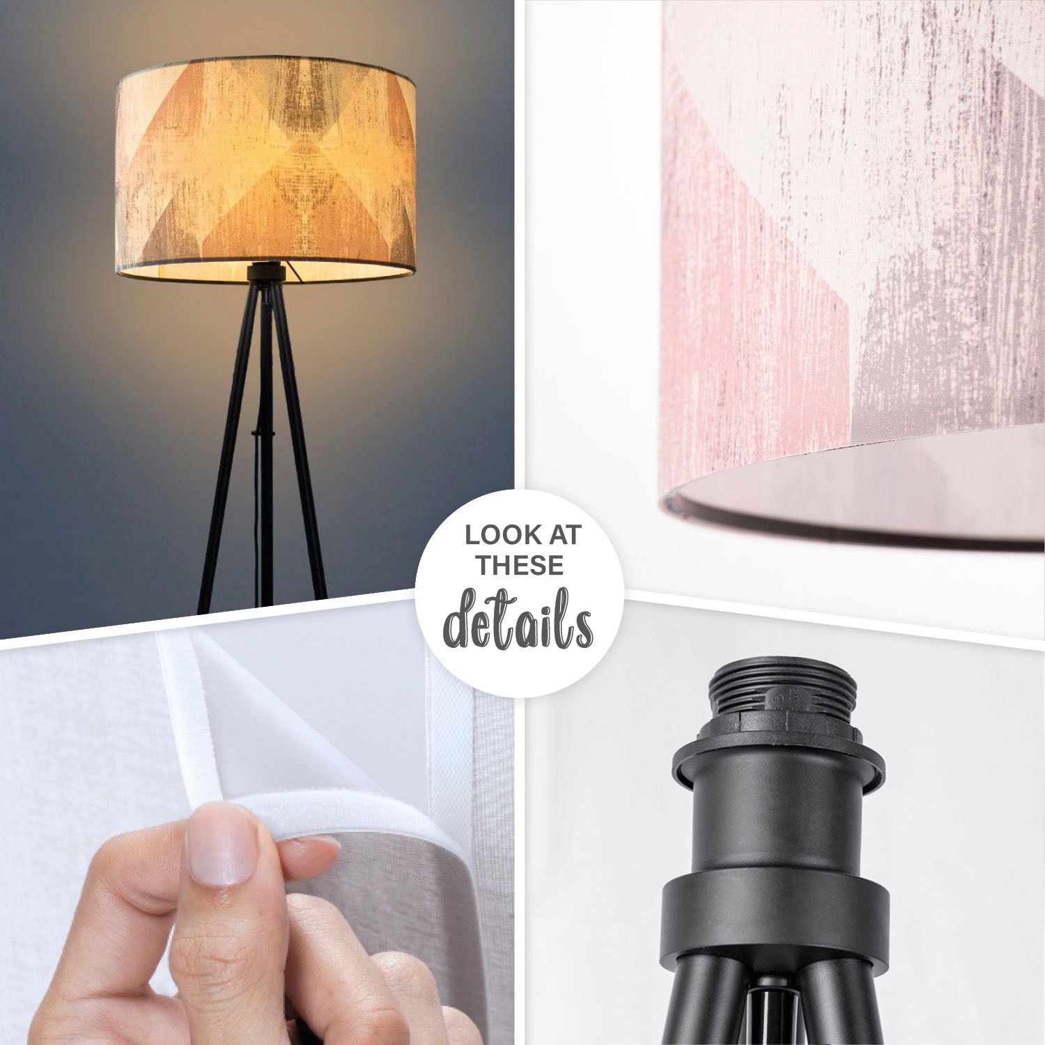 Paco Home Stehlampe »Trina Mero«, Leuchtmittel E27 | ohne Leuchtmittel, Standleuchte Wohnzimmer Schlafzimmer E27 Hell Pastell Vintage