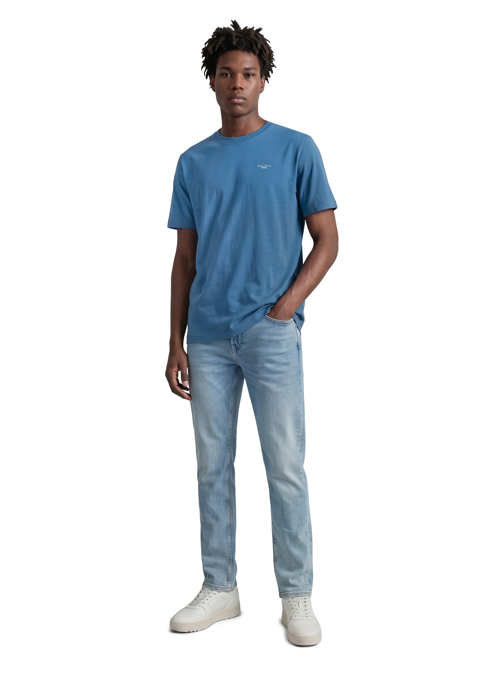 Marc O'Polo DENIM T-Shirt Ein dezenter Logo-Print auf der Brust