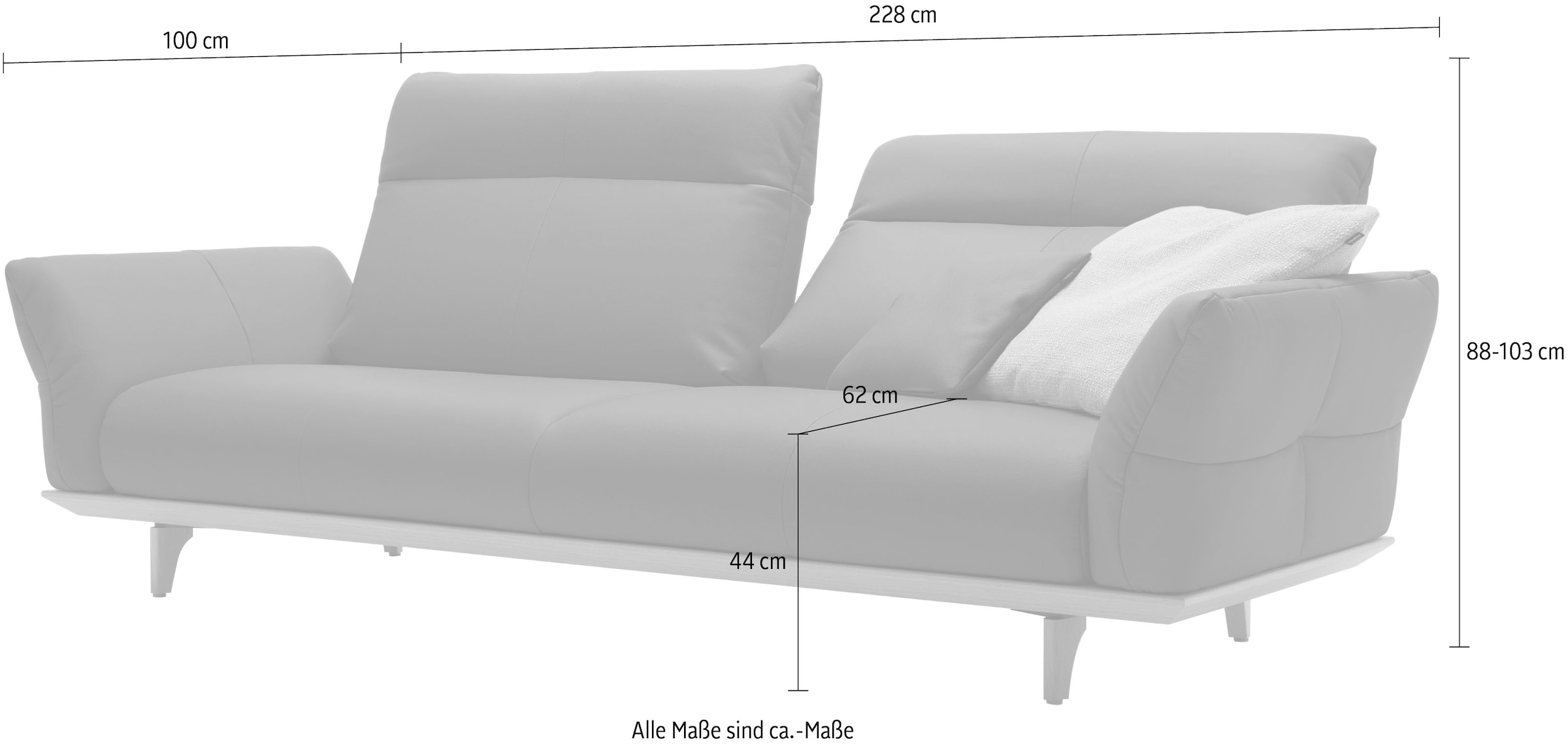 Creation BY ROLF BENZ 3,5-Sitzer »CR.460«, Sockel und Füße in Nussbaum, Breite 228 cm