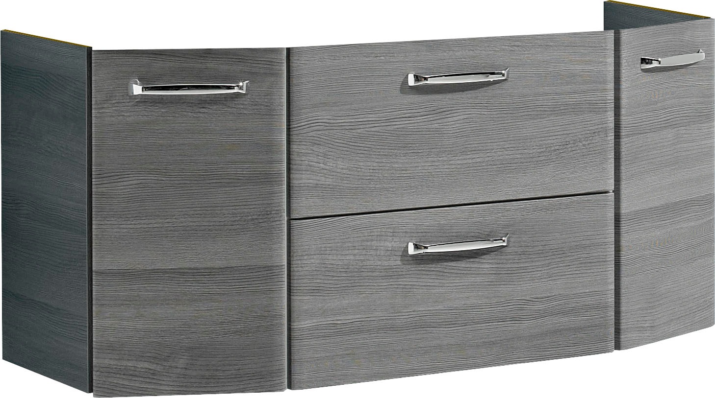 Saphir Waschtisch »Quickset Waschplatz inkl. Glaswaschtisch, 112 cm breit, 2 Türen«, Unterschrank mit Waschbecken, inkl. Türdämpfer, Griffe Chrom Glanz