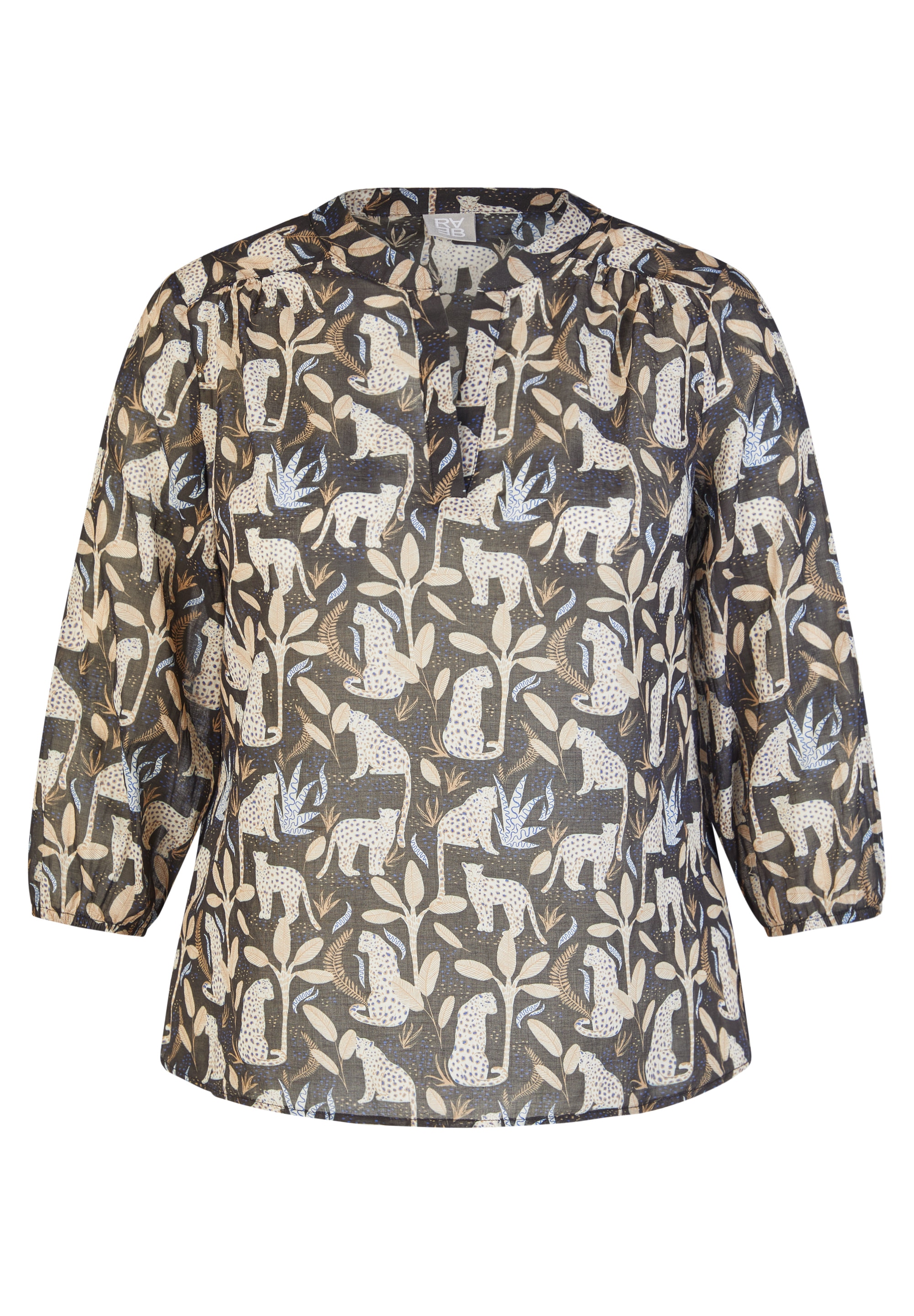 Rabe Druckbluse mit floralem Muster und Splitneck