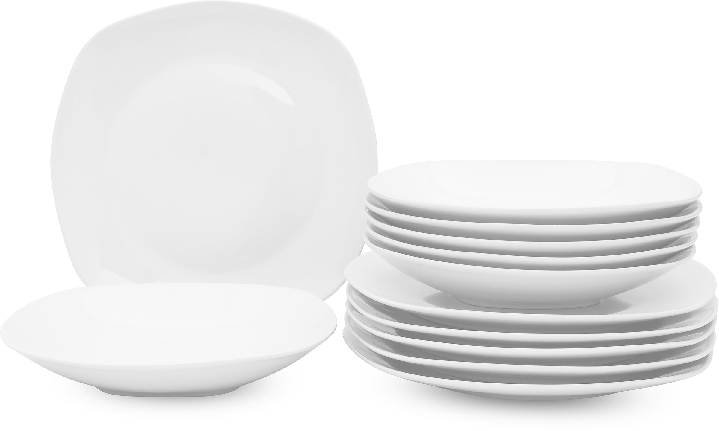 Retsch Arzberg Tafelservice »Geschirr-Set Fino« Teller Set, weiß, Made in Germany, 12 Teile, für 6 Personen