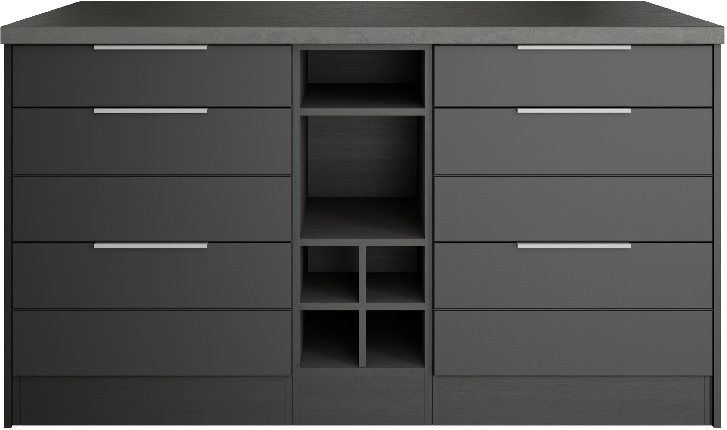 KOCHSTATION Kücheninsel »KS-Luhe, Breite 153 cm, mit Flaschenregal« MDF-Fronten, Arbeitsplatte 38mm stark