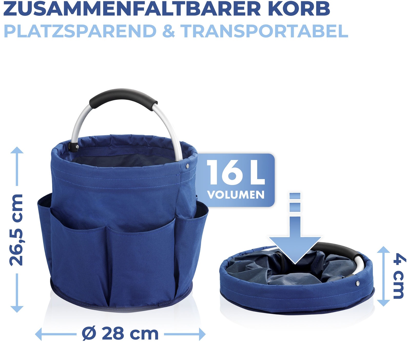 Maximex Organizer »Universal-Reinigungs-Caddy« großes Hauptfach für Reinigungsmittel, 6 Außentaschen, faltbar, 16 l