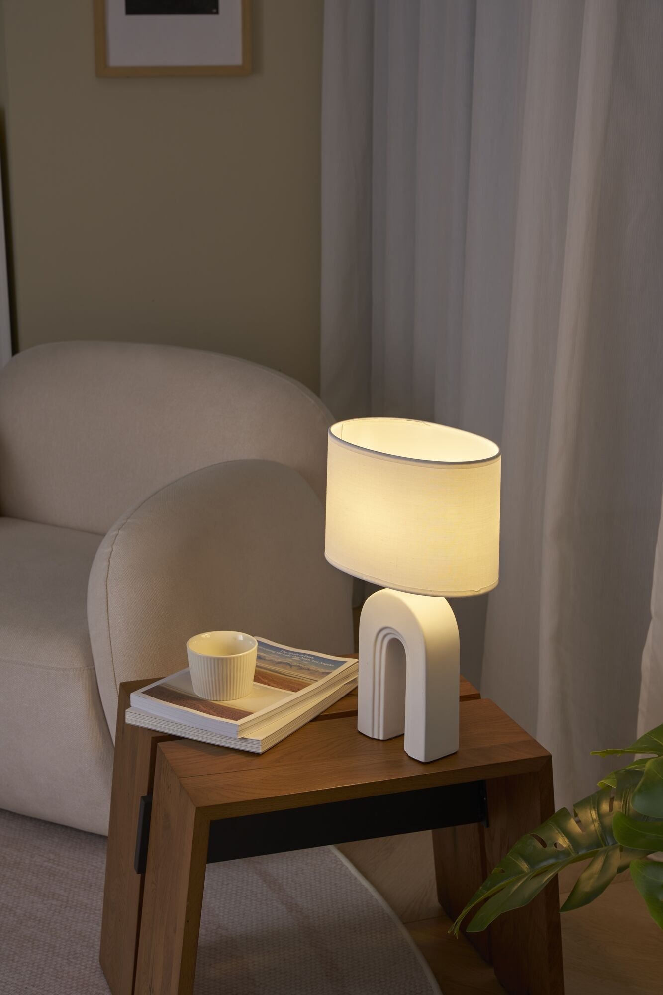 Pauleen Tischleuchte »Glow of Purity max20W Weiß/Beige 230V Stoff/Keramik«, 1 flammig, Leuchtmittel E14 | ohne Leuchtmittel, E14