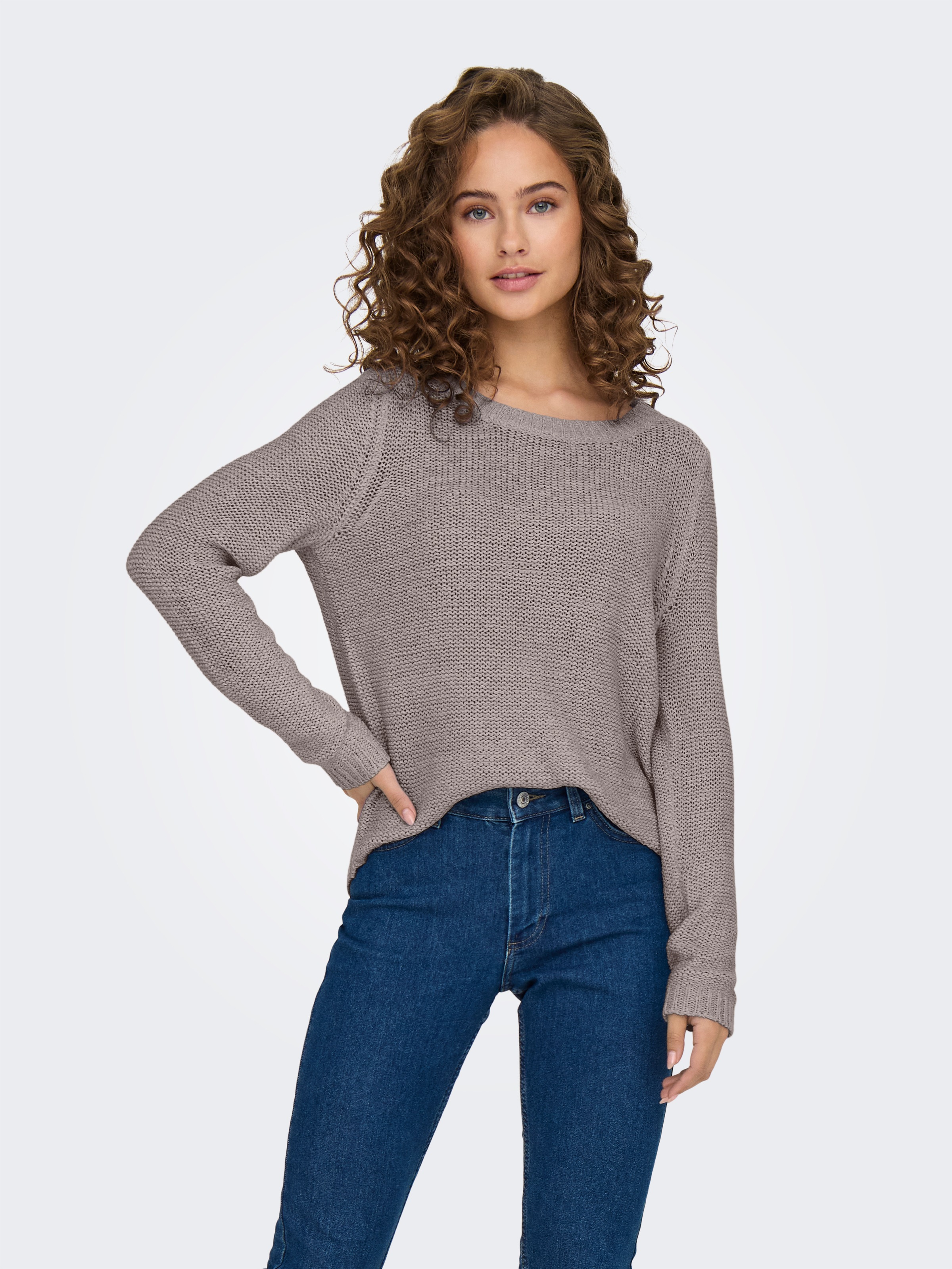 ONLY Strickpullover »ONLGEENA XO L/S PULLOVER KNT NOOS«, mit Rundhalsausschnitt