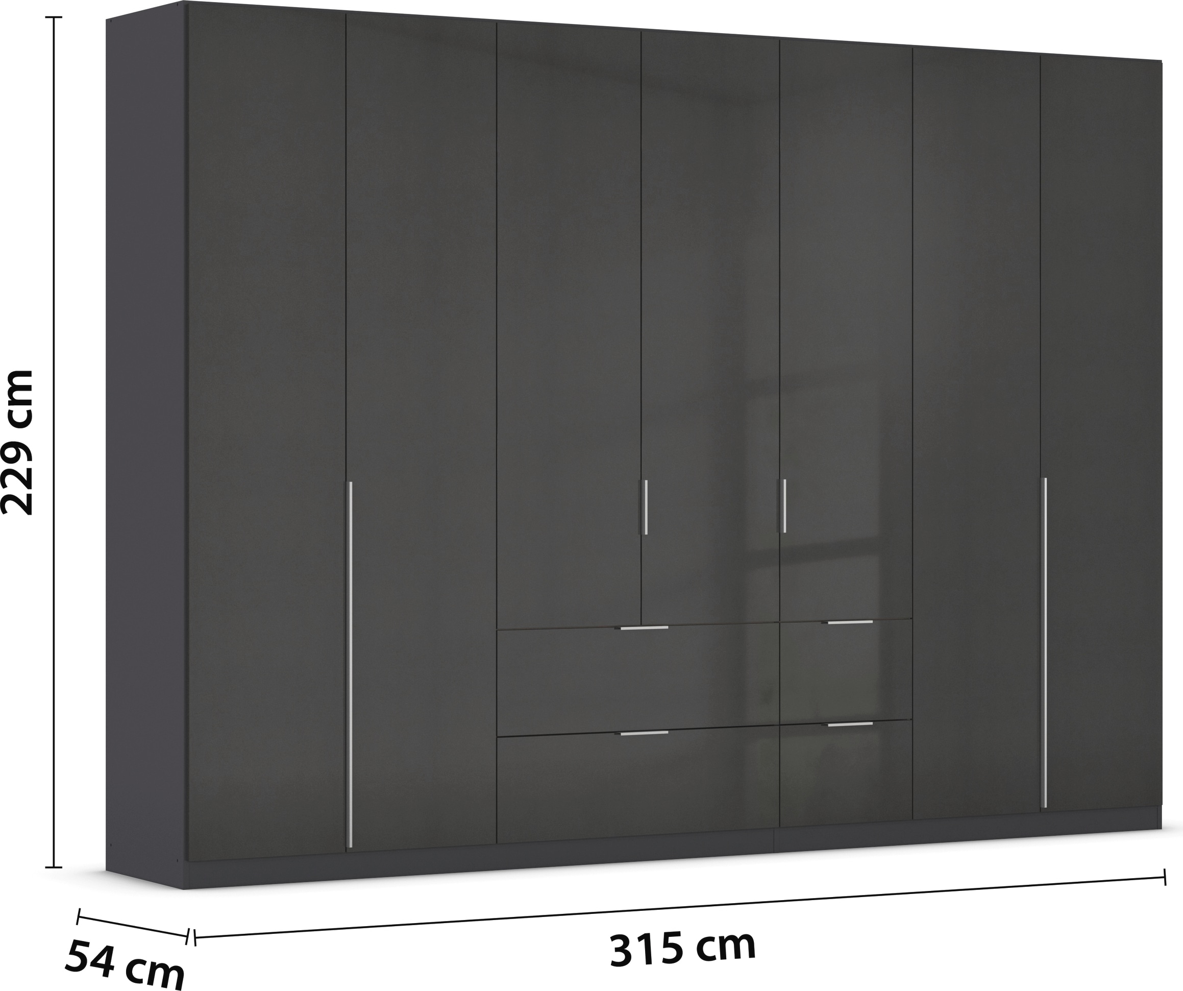 rauch Drehtürenschrank »Kleiderschrank Schrank Garderobe AGORDO mit Dekor- oder Hochglanzfront«, (in zwei Griff-Farben mit Dekor- oder Hochglanzfront), mit Außenschubkästen, in 6 Breiten und 2 Höhen MADE IN GERMANY