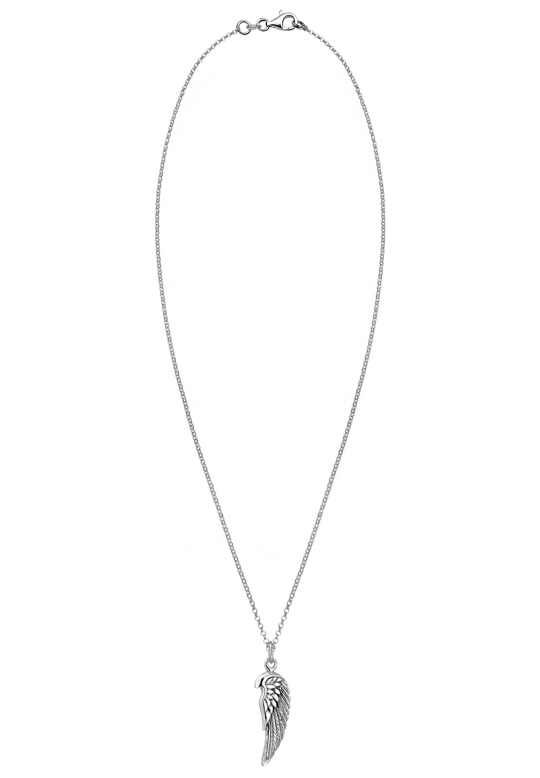 Kuzzoi Kette mit Anhänger »Halskette Herren Flügel Feder Boho 925 Silber«