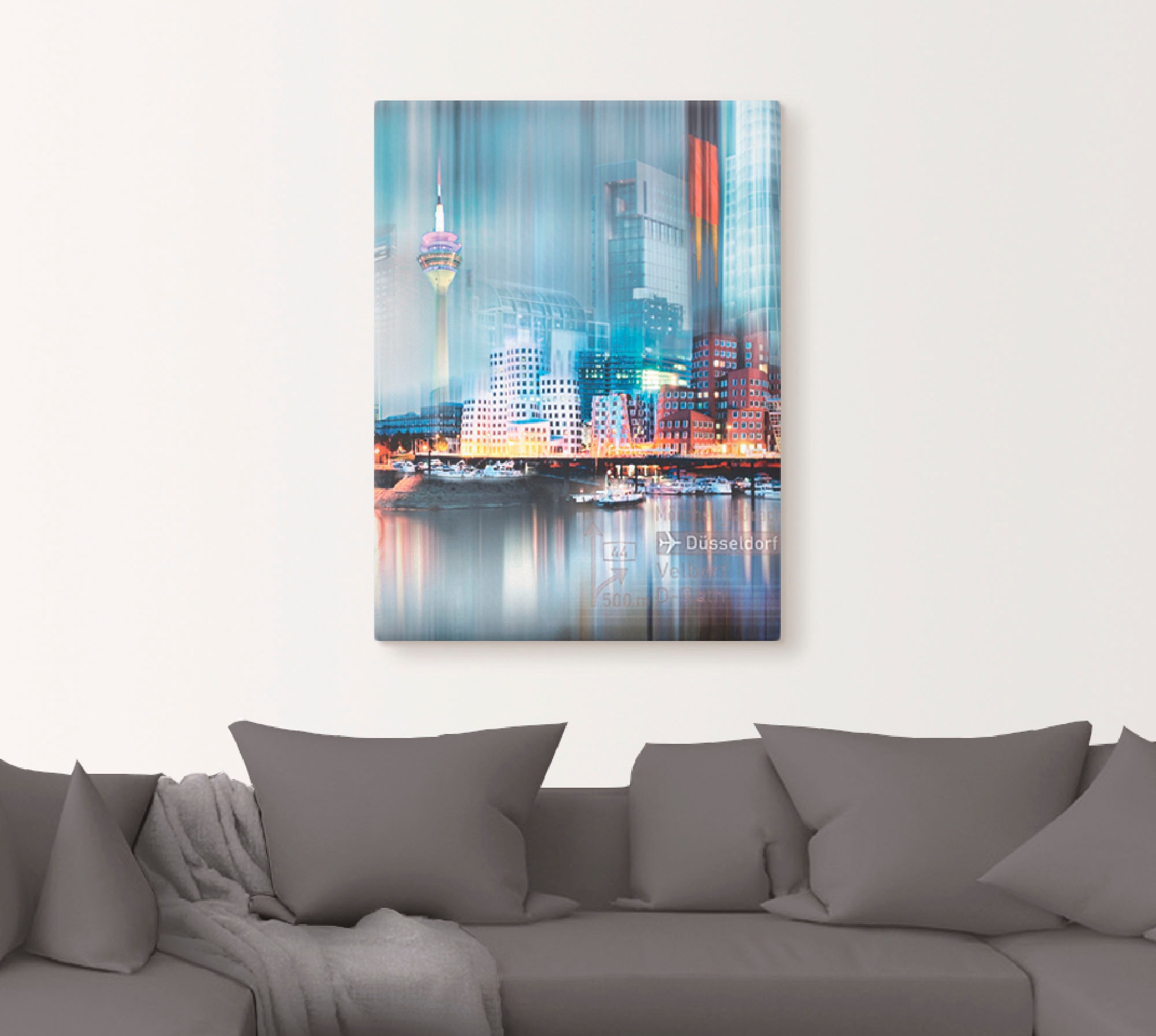 Artland Wandbild »Düsseldorf Skyline Collage VI«, Deutschland, (1 St.), als Leinwandbild, Wandaufkleber oder Poster in versch. Größen