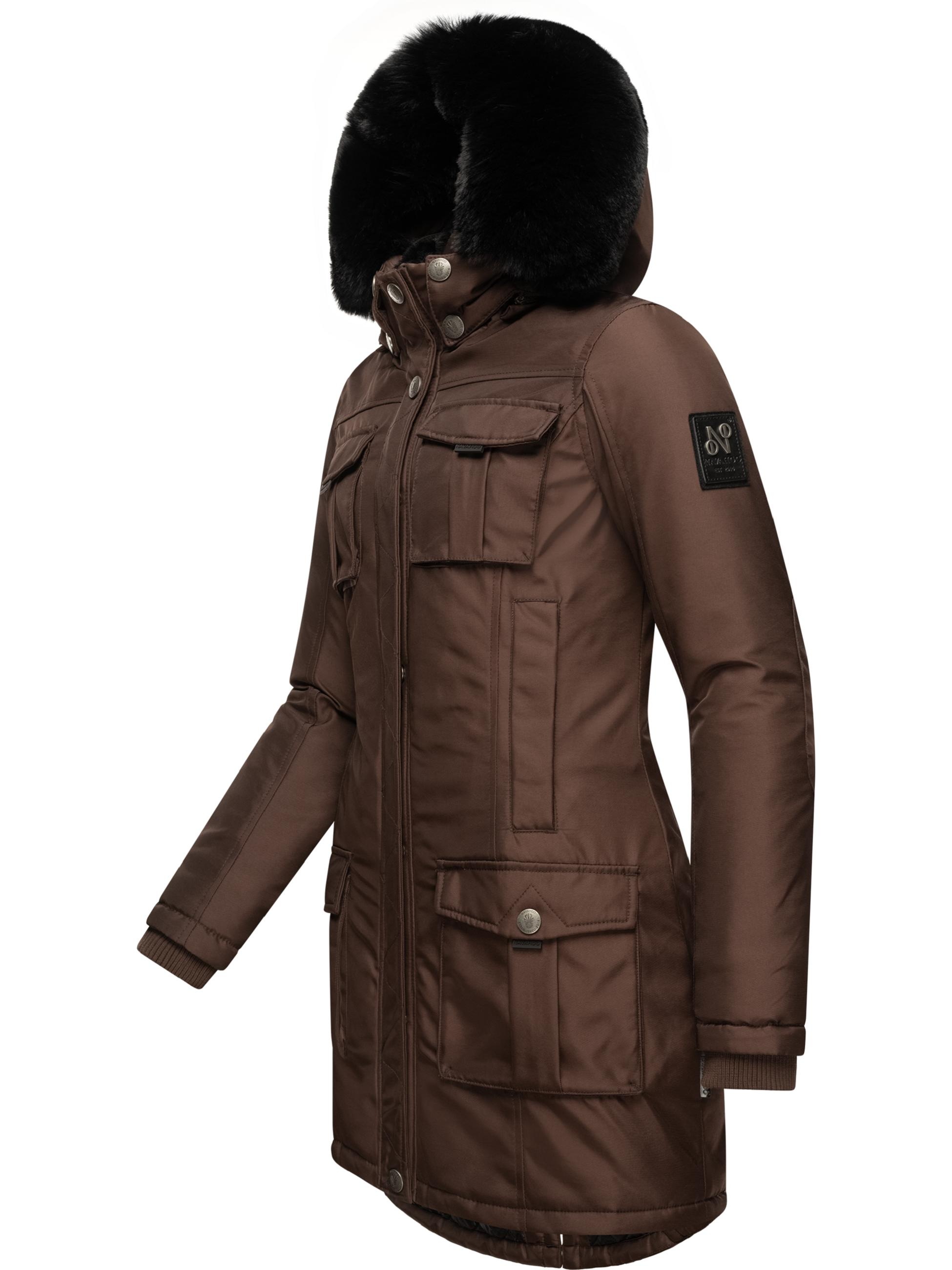Navahoo Wintermantel »Wintermantel Tiniis«, Parka mit abnehmbarer Kapuze und extra Einkaufstasche