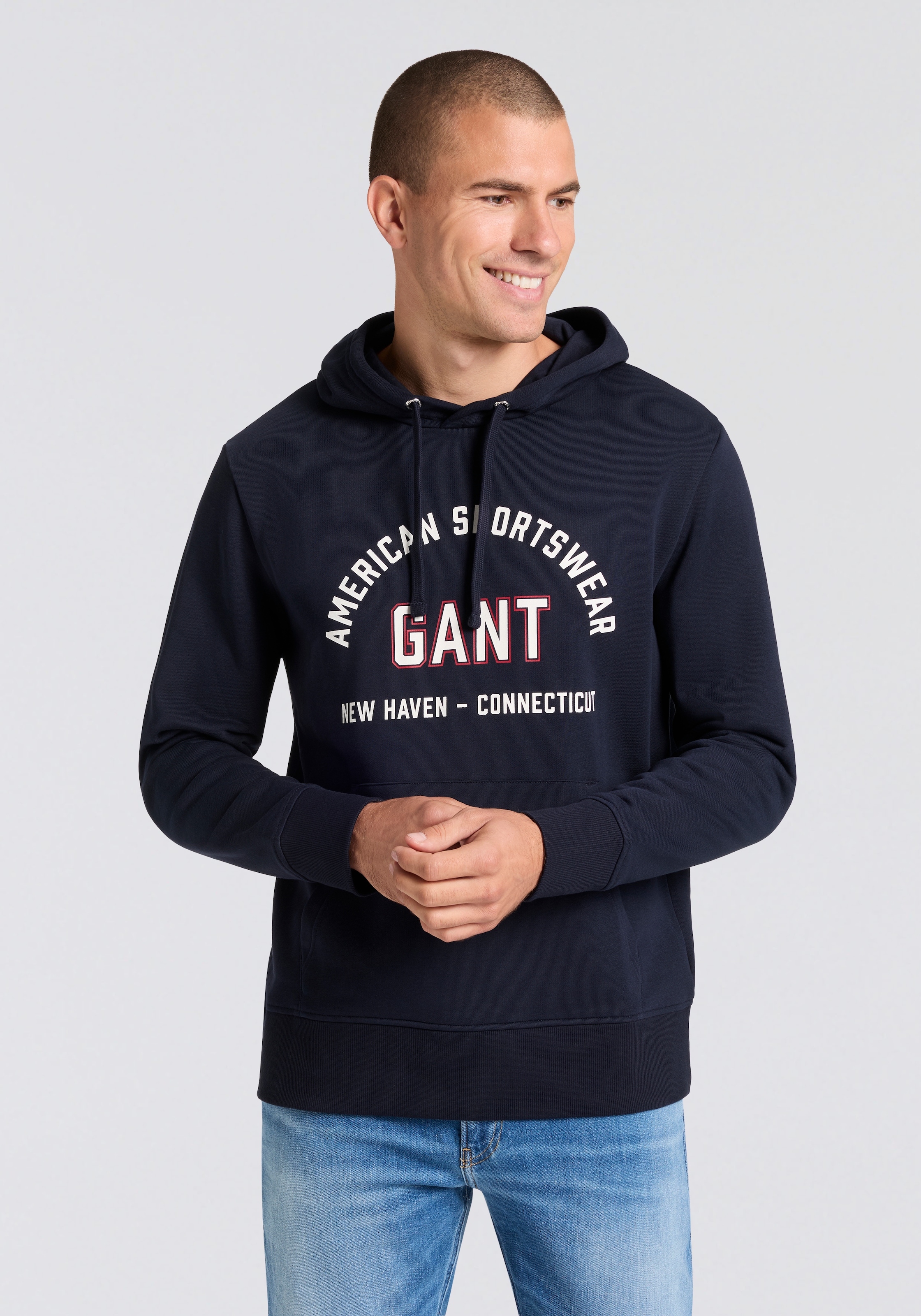 Gant Sweatshirt »PRINTED GRAPHIC«, mit Kapuze, regular fit, Kängurutasche
