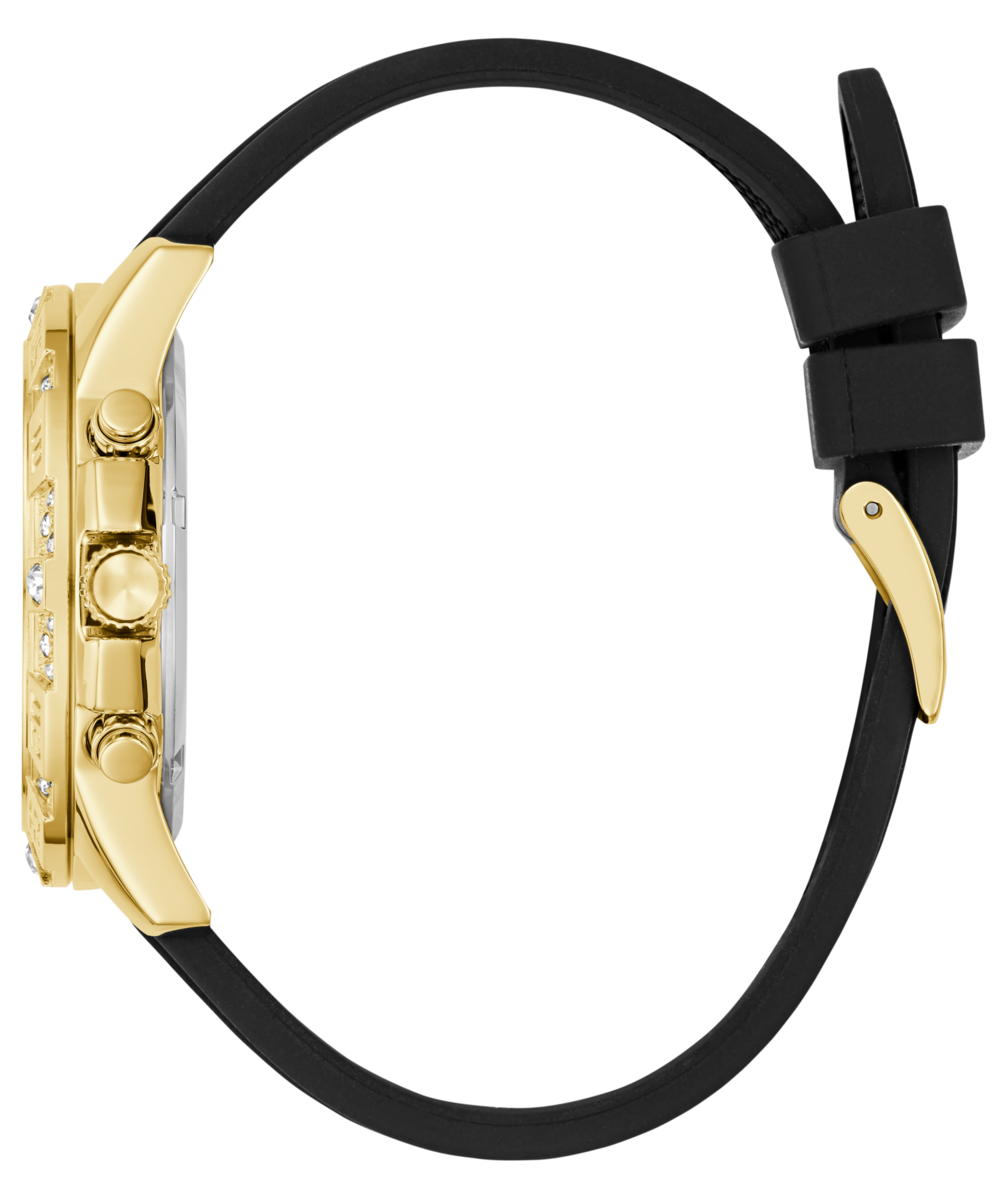 Guess Multifunktionsuhr »MAJESTY« Quarzuhr, Armbanduhr, Damenuhr, Silikonarmband, Datum