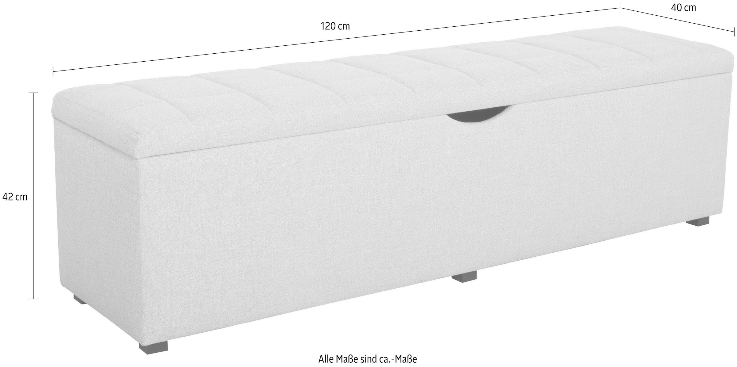 Home affaire Hockerbank »Checked« mit Stauraum, Breite 120 cm und 160 cm, als Bettbank geeignet