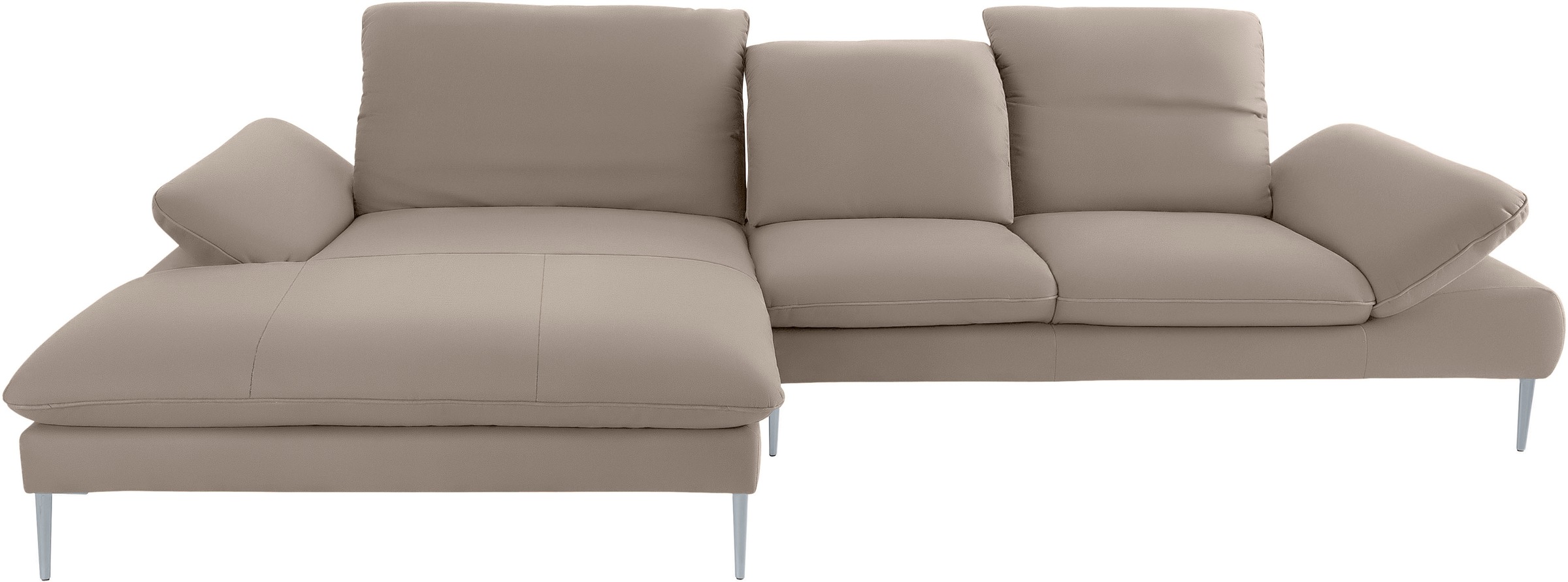 W.SCHILLIG Ecksofa »enjoy&MORE, Designsofa, bequem, zeitlos und elegant, L-Form«, mit Sitztiefenverstellung, Füße silber matt, Breite 340 cm