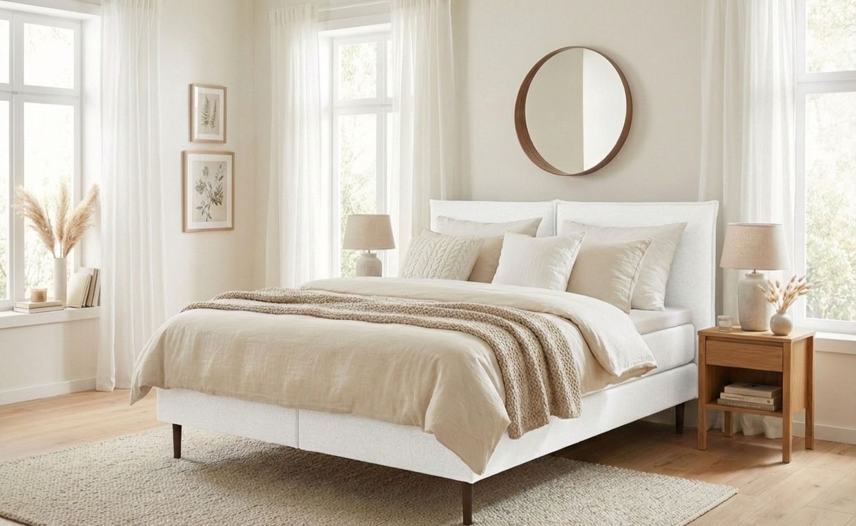 LeGer Home by Lena Gercke Bett »ERIK Boxbett mit Bonnell-/Taschen-Federkernmatratze, Breite 160/180cm« wahlweise Härtegrad der Matratze H2/H3/H4, Polsterbett mit/ohne Topper