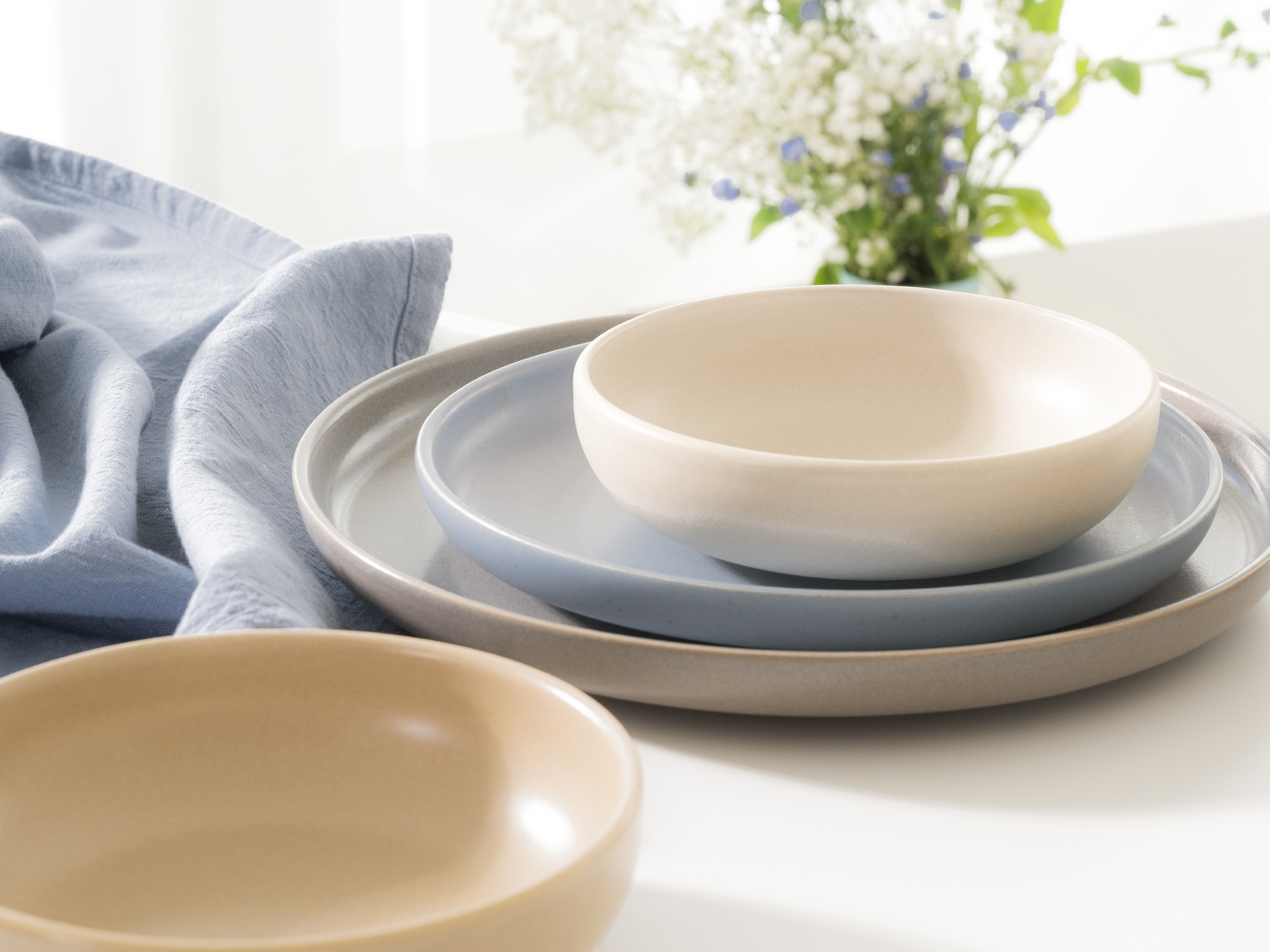 CreaTable Teller-Set »Uno Nordic, Tellerset 12-tlg.« Nordische Ästhetik, Spezialglasur