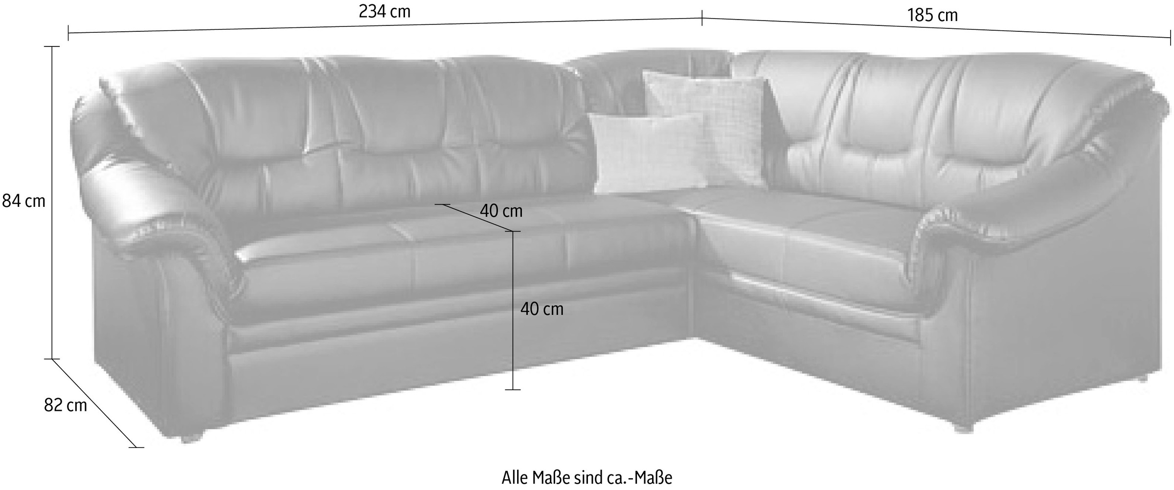 DOMO collection Ecksofa »Montana, zeitlose Rückensteppung, bequeme Armlehnen, L-Form«, wahlweise mit Bettfunktion