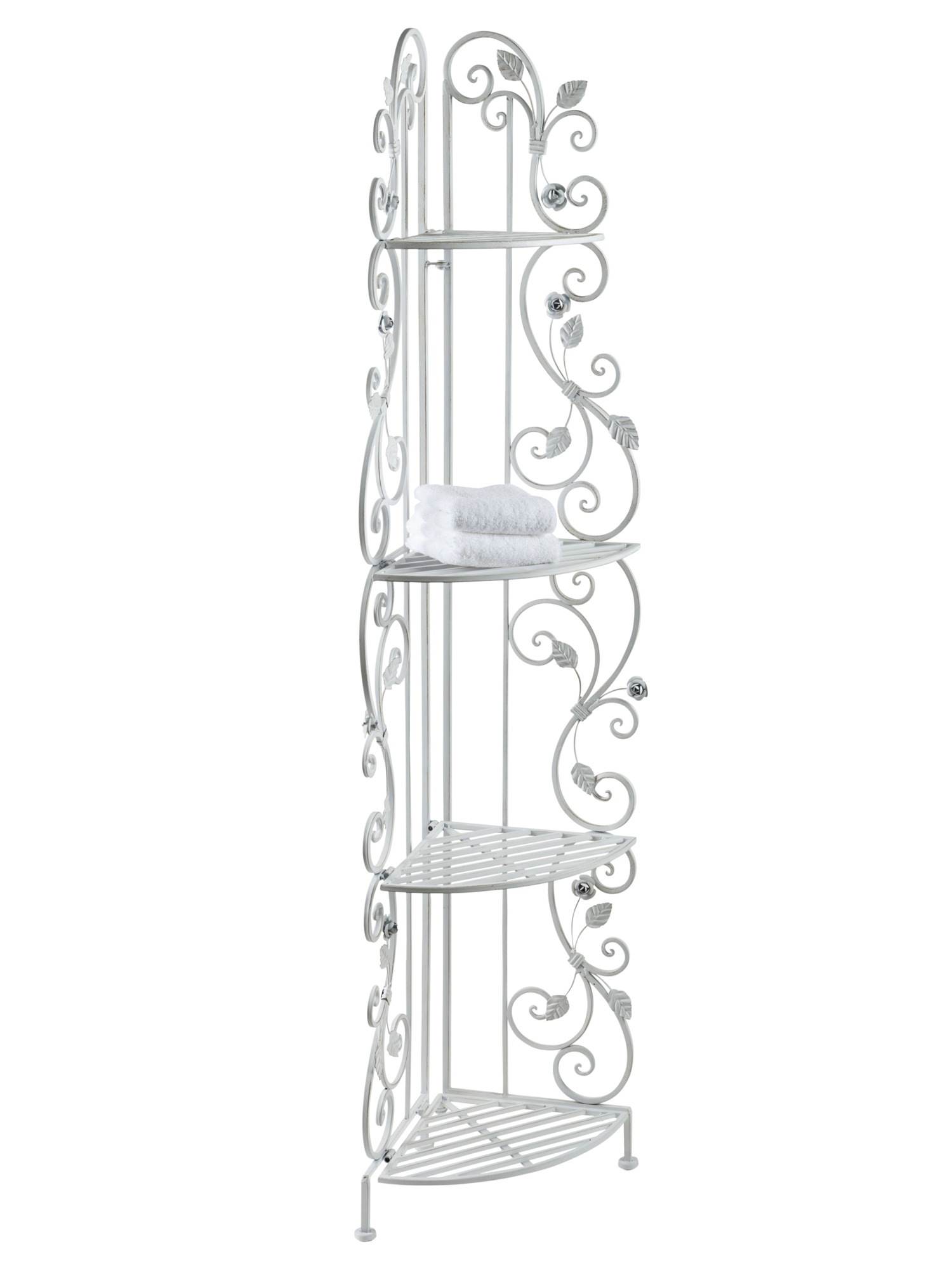 Metallregal Rose mit romatischer Verzierung