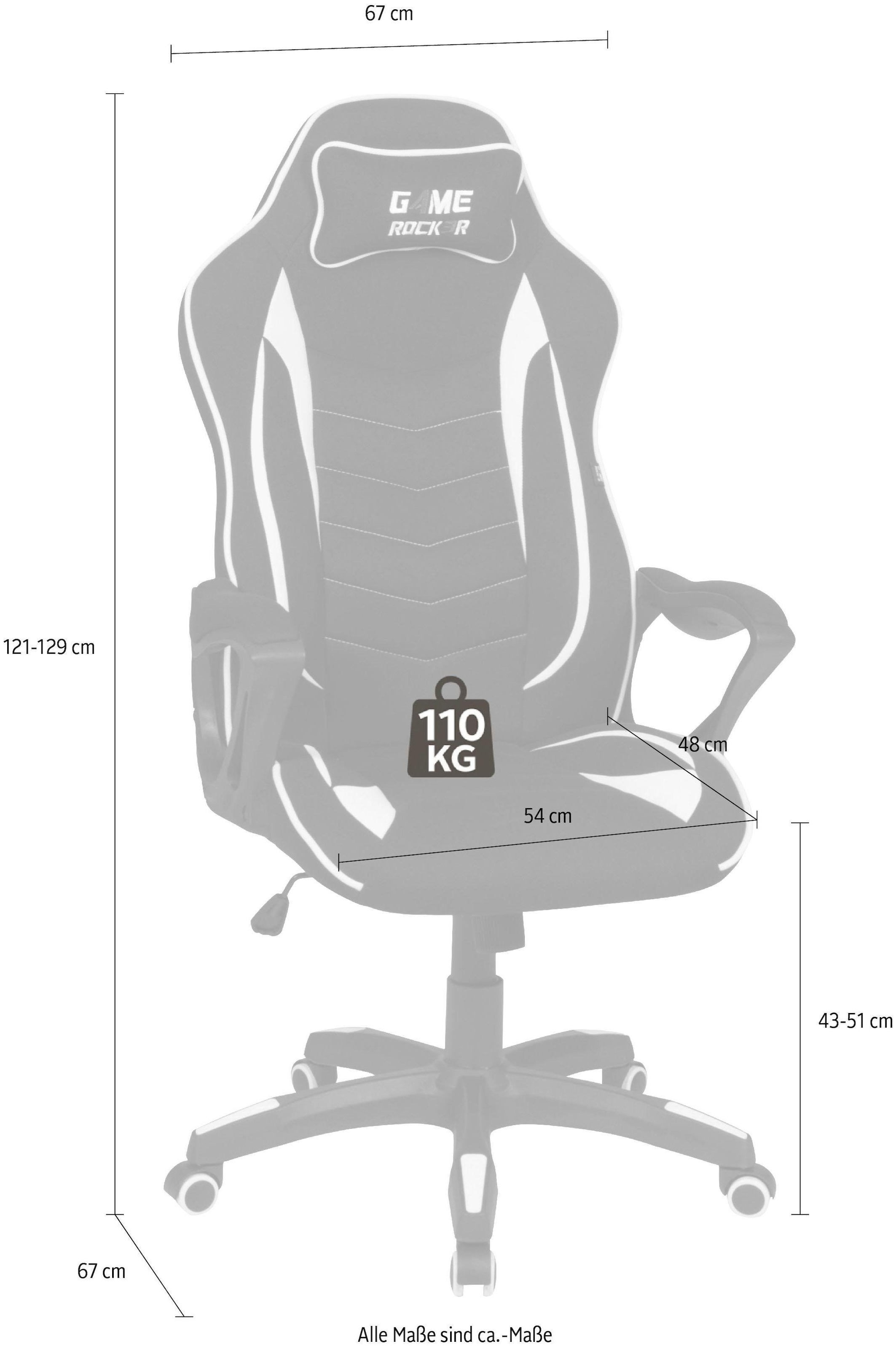 Duo Collection Gaming-Stuhl »Game-Rocker R-10«, Stoffbezug-Netzstoff,  komfortabler Bürostuhl mit Nackenkissen & Drehfunktion bei OTTO