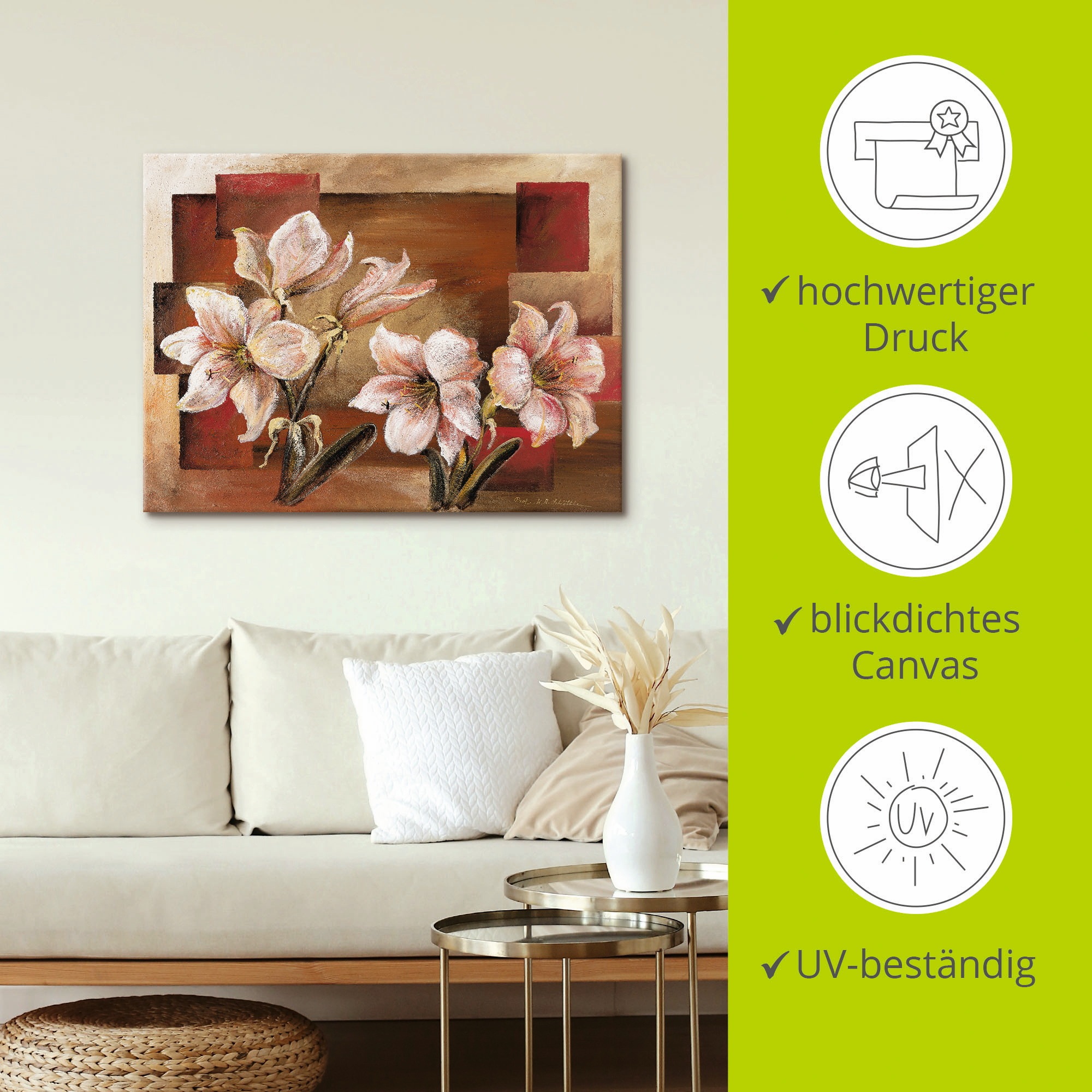 Artland Wandbild »Mallorca's Garten«, Blumen, (1 St.), als Leinwandbild, Wandaufkleber in verschied. Größen