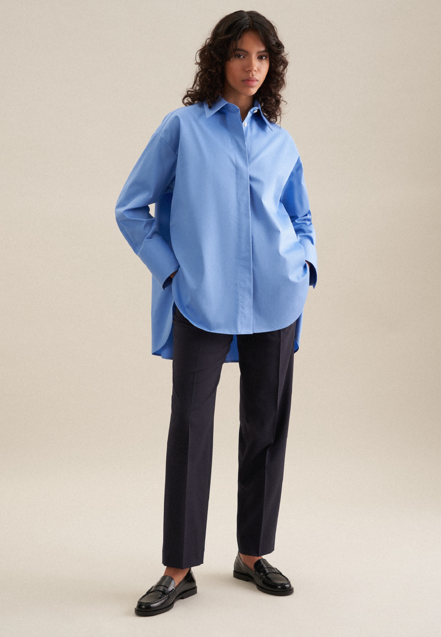 seidensticker Hemdbluse »Schwarze Rose« 1/1 Uni