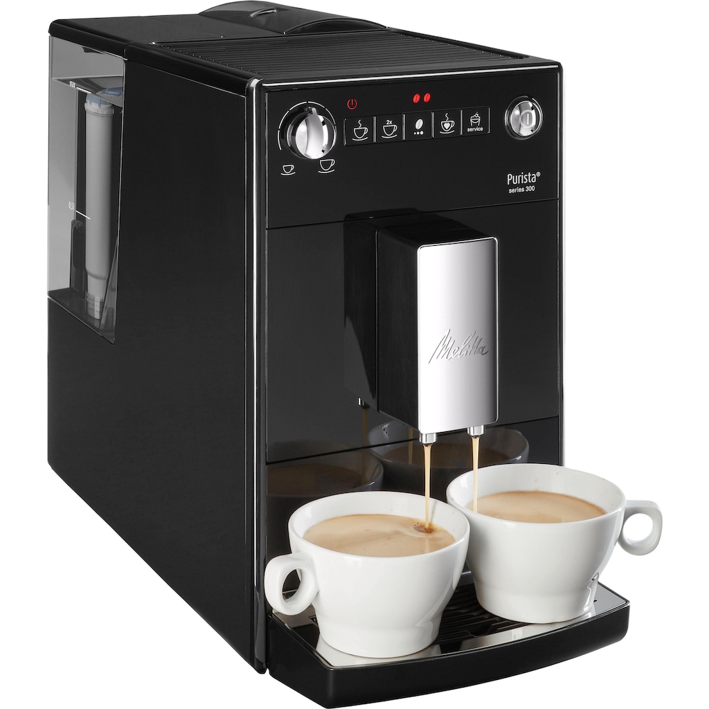 Melitta Kaffeevollautomat »Purista® F230-102, schwarz«, Lieblingskaffee-Funktion, kompakt & extra leise