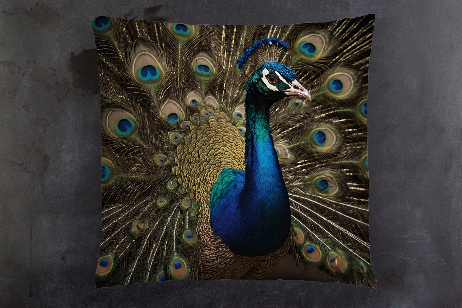 queence Dekokissen »Pfau im voller Pracht«, Kissenhülle mit HD Premium Druck, geruchsneutral, 40x40cm
