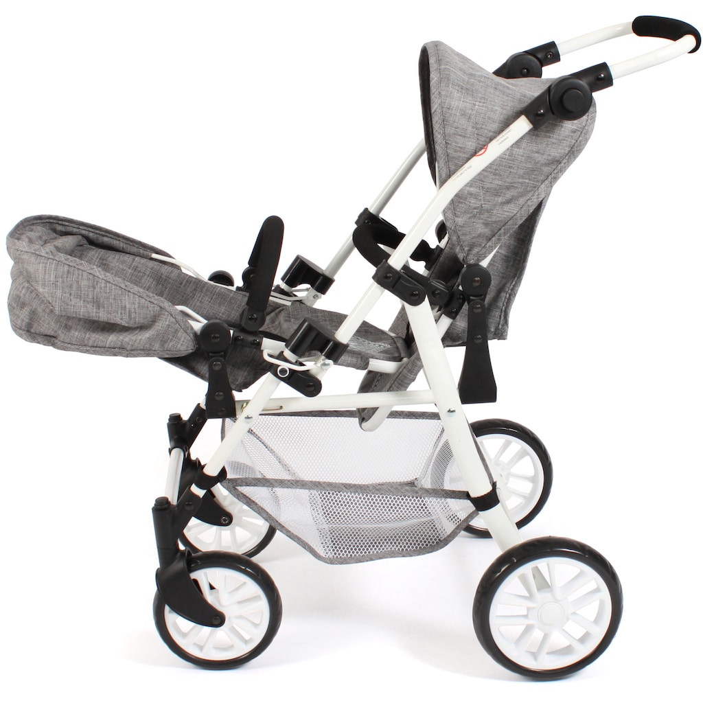 CHIC2000 Puppen-Zwillingsbuggy »Twinny, Jeans Grey«