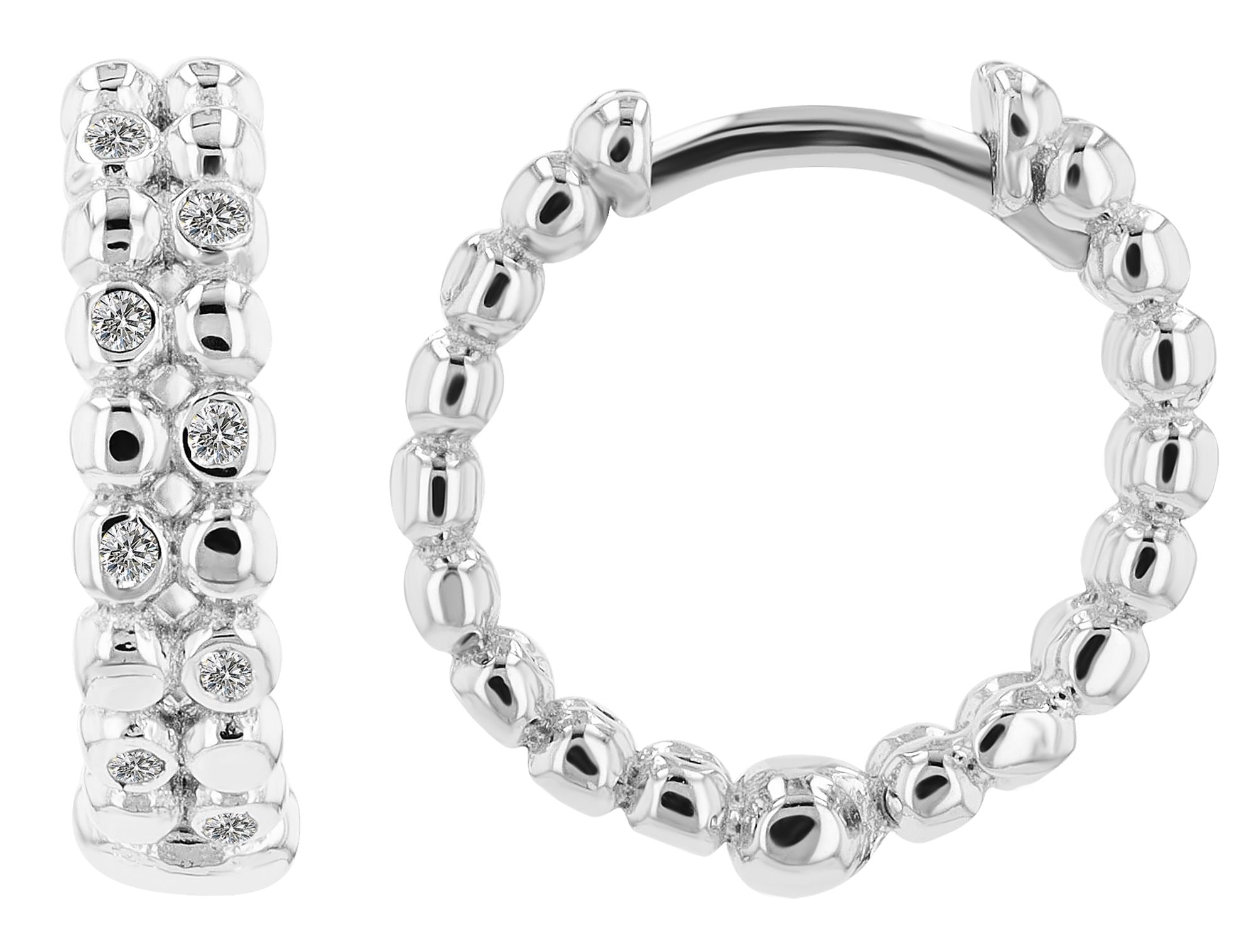 Adelia´s Paar Creolen »Damen Ohrringe ¿ Creole aus 925 Silber mit Zirkonia«