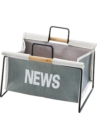 locker Zeitungsständer »Zeitungsständer aus Metall, schwarz und Canvas grau« kaufen