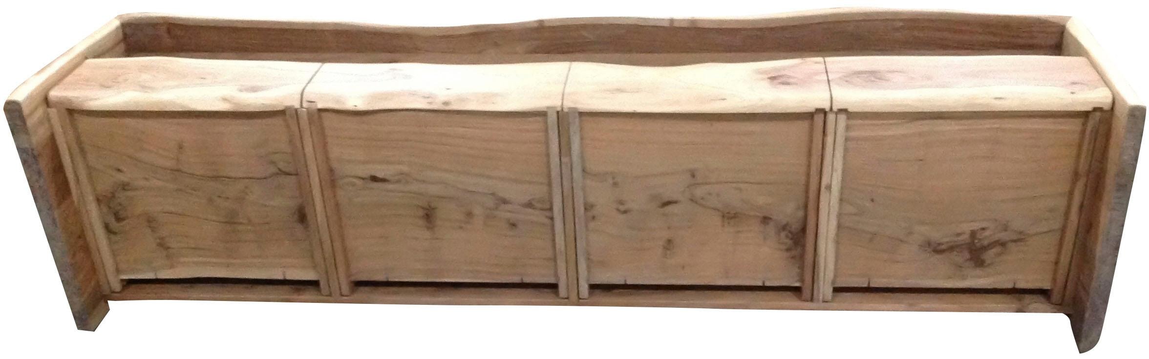 SIT Lowboard »Elba aus massiver Akazie mit Baumkante – 4 Schubladen & Unikat« 4 Schubladen & offenes Fach mit 183 cm Breite für viel Stauraum