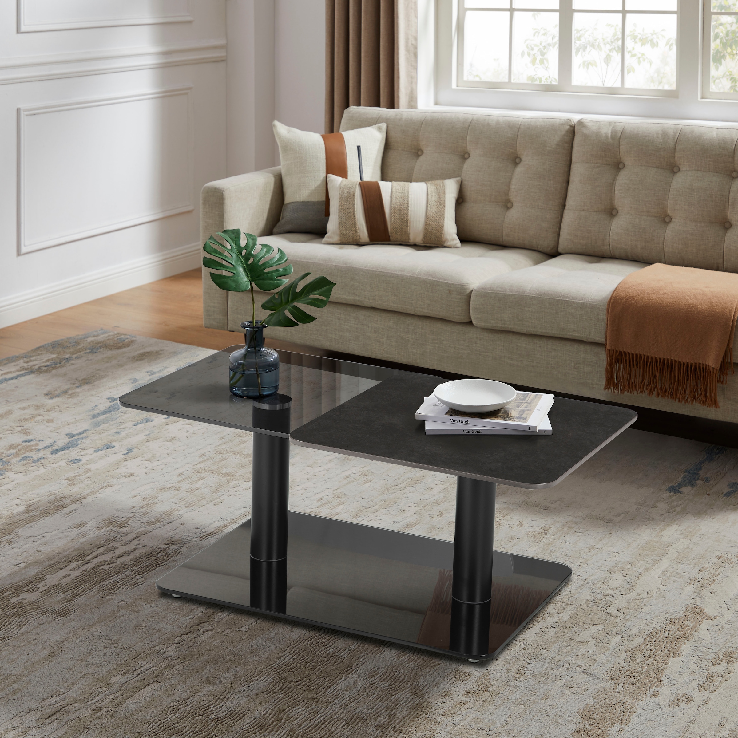 OTTO home Couchtisch »Craco« mit verschiebbarer Ablagefläche im puristischen Design