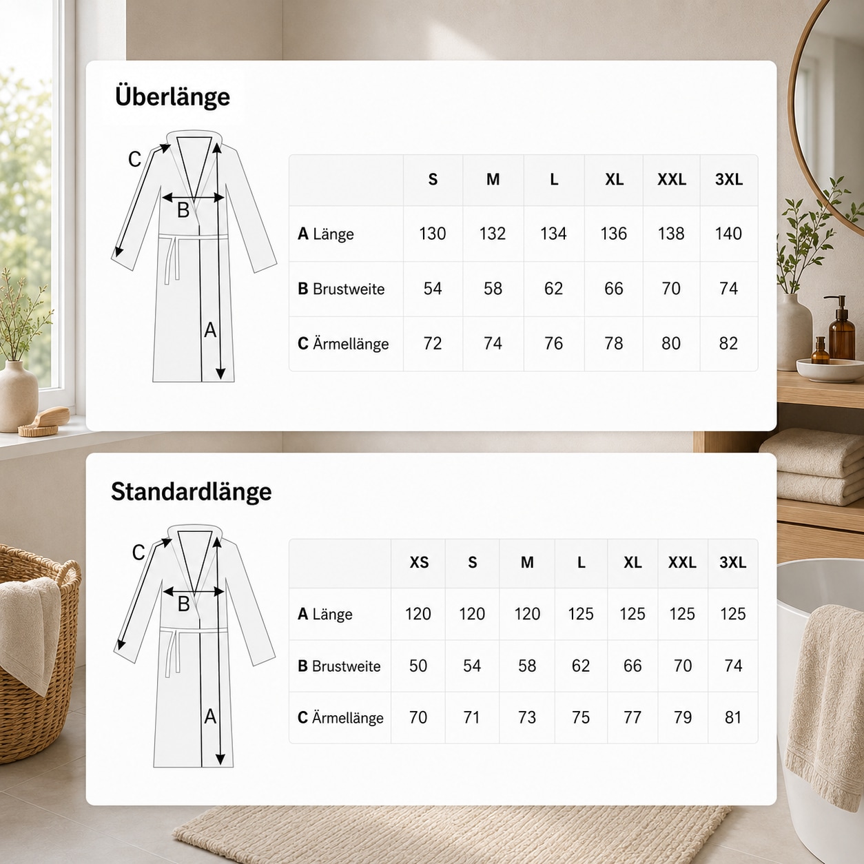 Bruno Banani Unisex-Bademantel »Robby, ideal für Sauna & Spa, Standard, Premium und Überlänge« 1 Stk. Damen & Herren Bademäntel, Baumwolle, mit Taschen, Sauna, XS-3XL