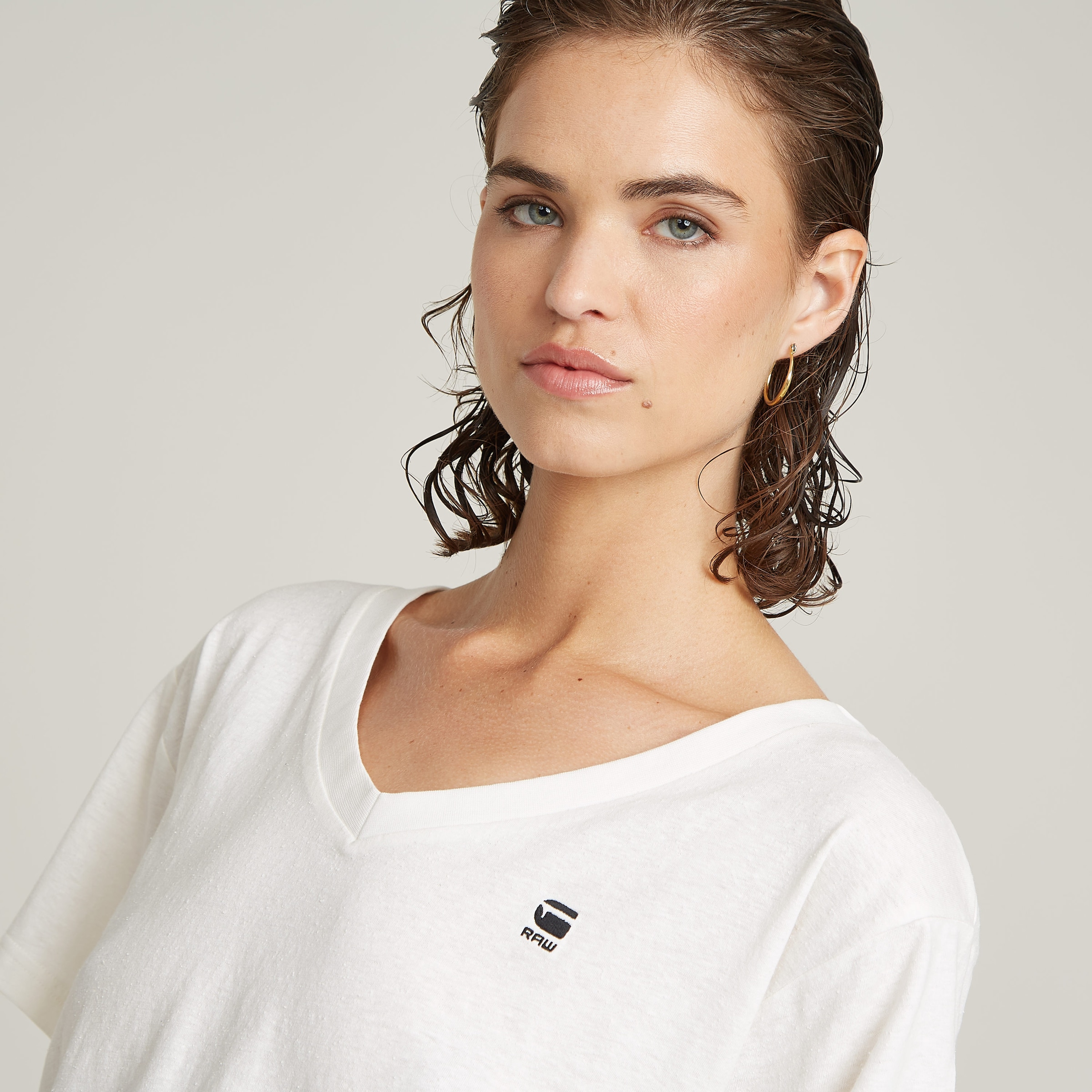 G-STAR V-Shirt »Open V Relaxed«, mit Logo Druck