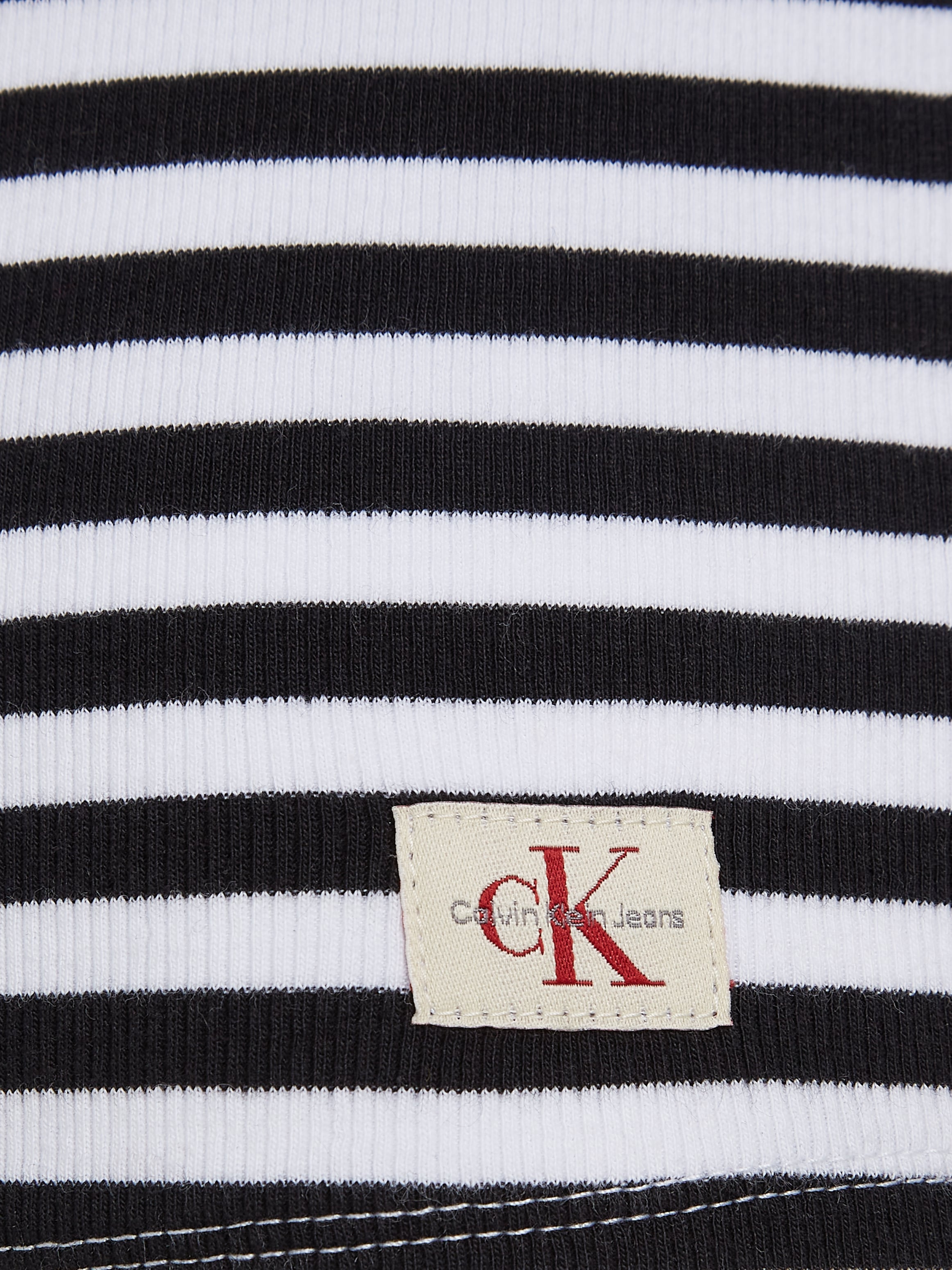 Calvin Klein Jeans Langarmshirt »WOVEN LABEL RIB LONG SLEEVE«, mit Logopatch