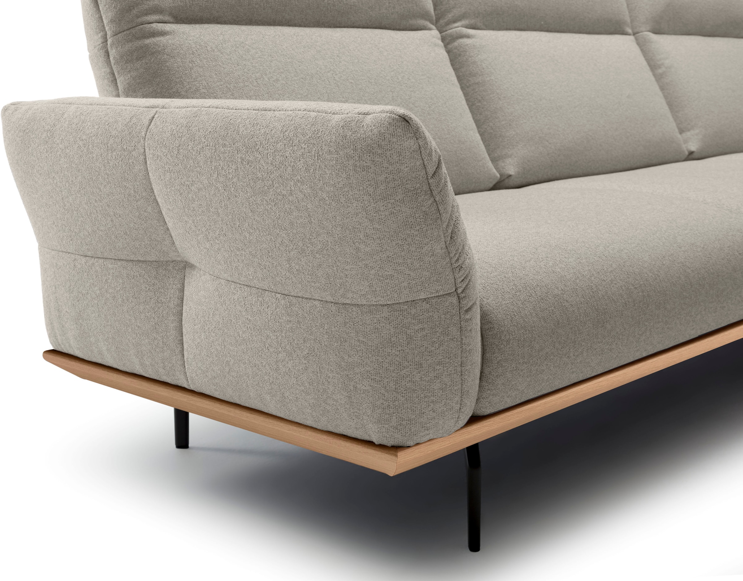 Creation BY ROLF BENZ Ecksofa »CR.460«, Sockel in Eiche, Alugussfüße in umbragrau, Breite 298 cm