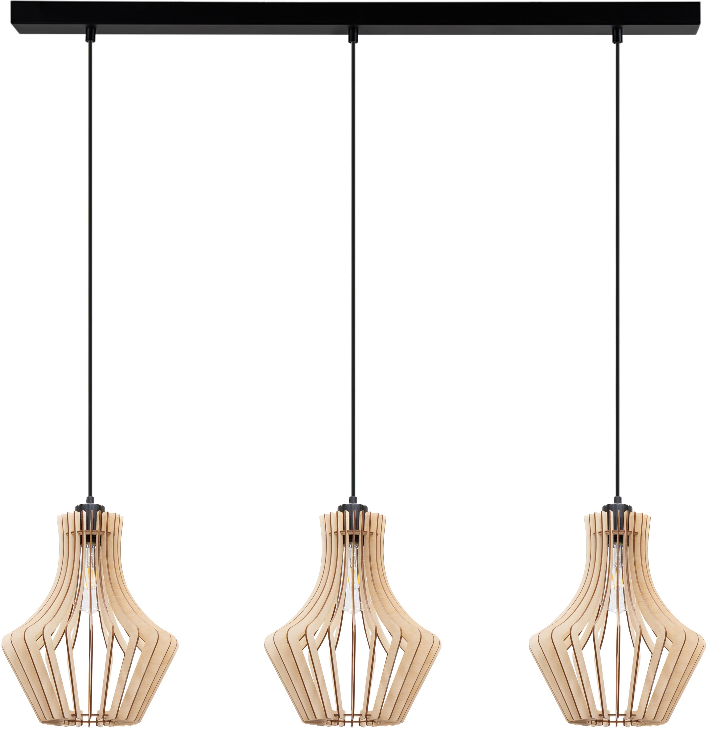 OTTO products Pendelleuchte »Darleen«, E27, Naturprodukt aus Sperrholz mit FSC®-Zertifikat, passende LM E27 / exklusive, Made in Europe