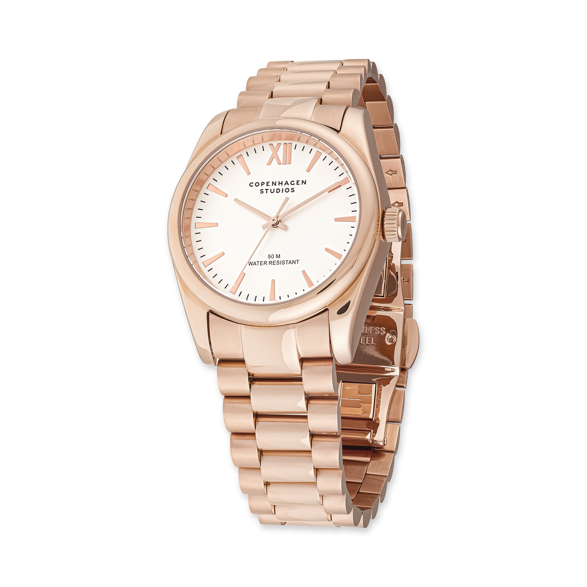 Copenhagen Studios Quarzuhr »Classic Round Watch« Armbanduhr, Damenuhr, Edelstahlarmband, analog