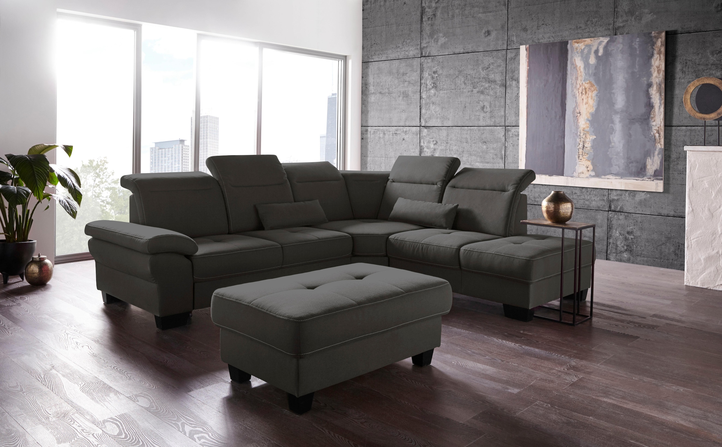 Home affaire Ecksofa »Cornwall L-Form« incl. Sitztiefenverstellung, mit Bettfunktion und Kopfteilverstellung