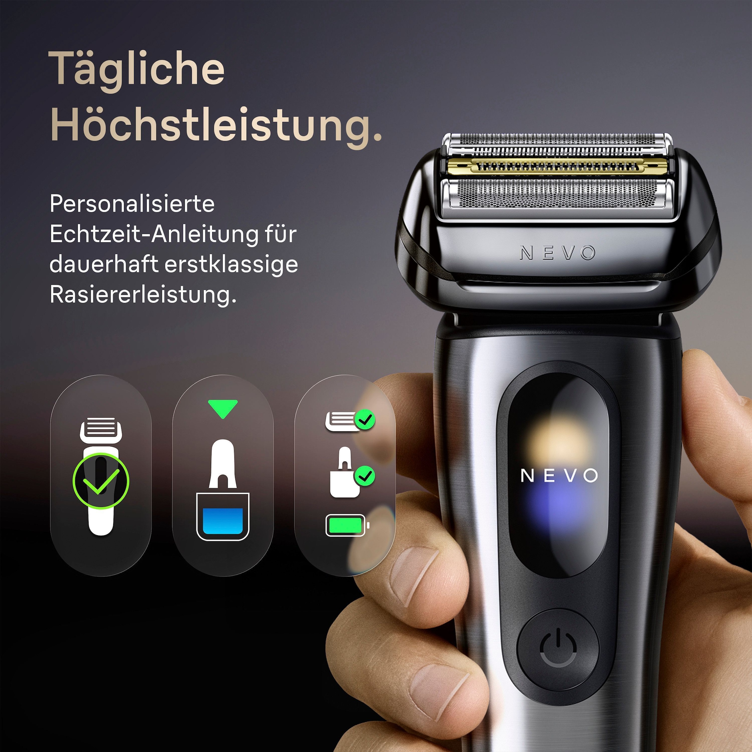 Braun Elektrorasierer »NEVO 15000cc« SmartClean-Plus-Reinigungsstation integrierter Präzisionstrimmer AeroTouch, Smart Display, 7-in-1 Care System, Reiseetui, Silber