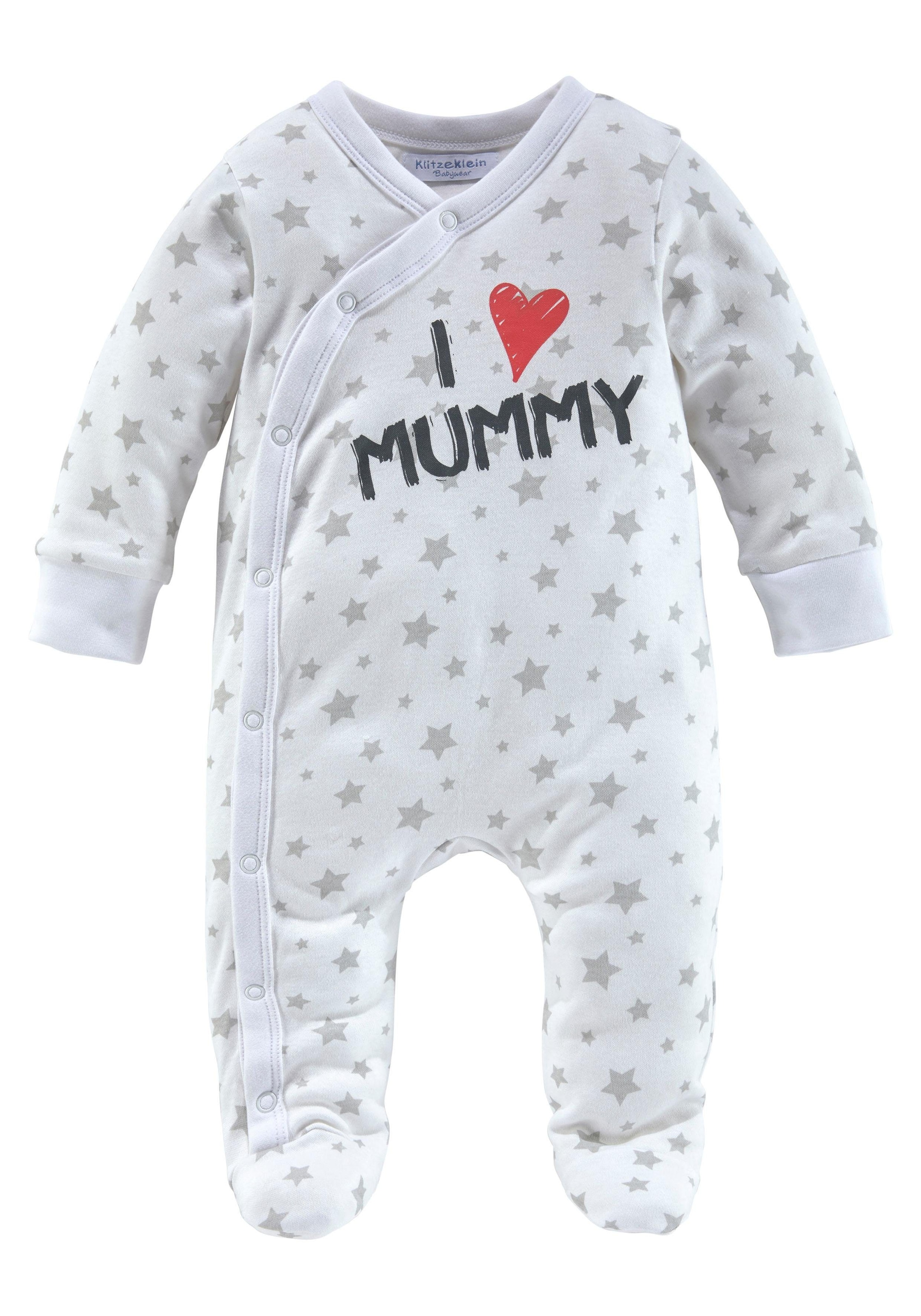 Klitzeklein Schlafoverall »I love Mummy / I love Daddy«, (Packung, 2 tlg.), aus Bio-Baumwolle, Baby-Overalls